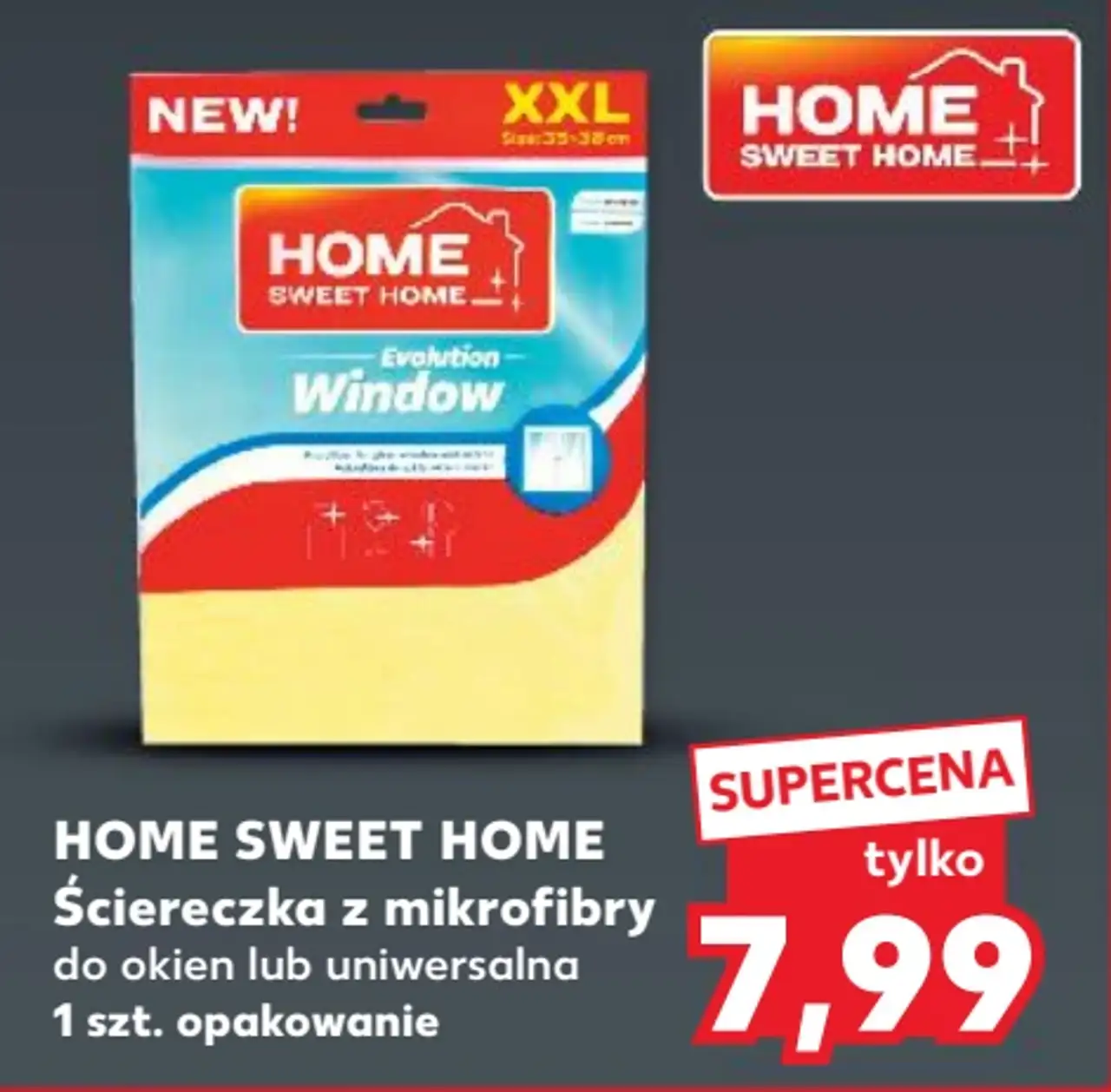 Home Sweet Home Ściereczka z mikrofibry do okien lub uniwersalna