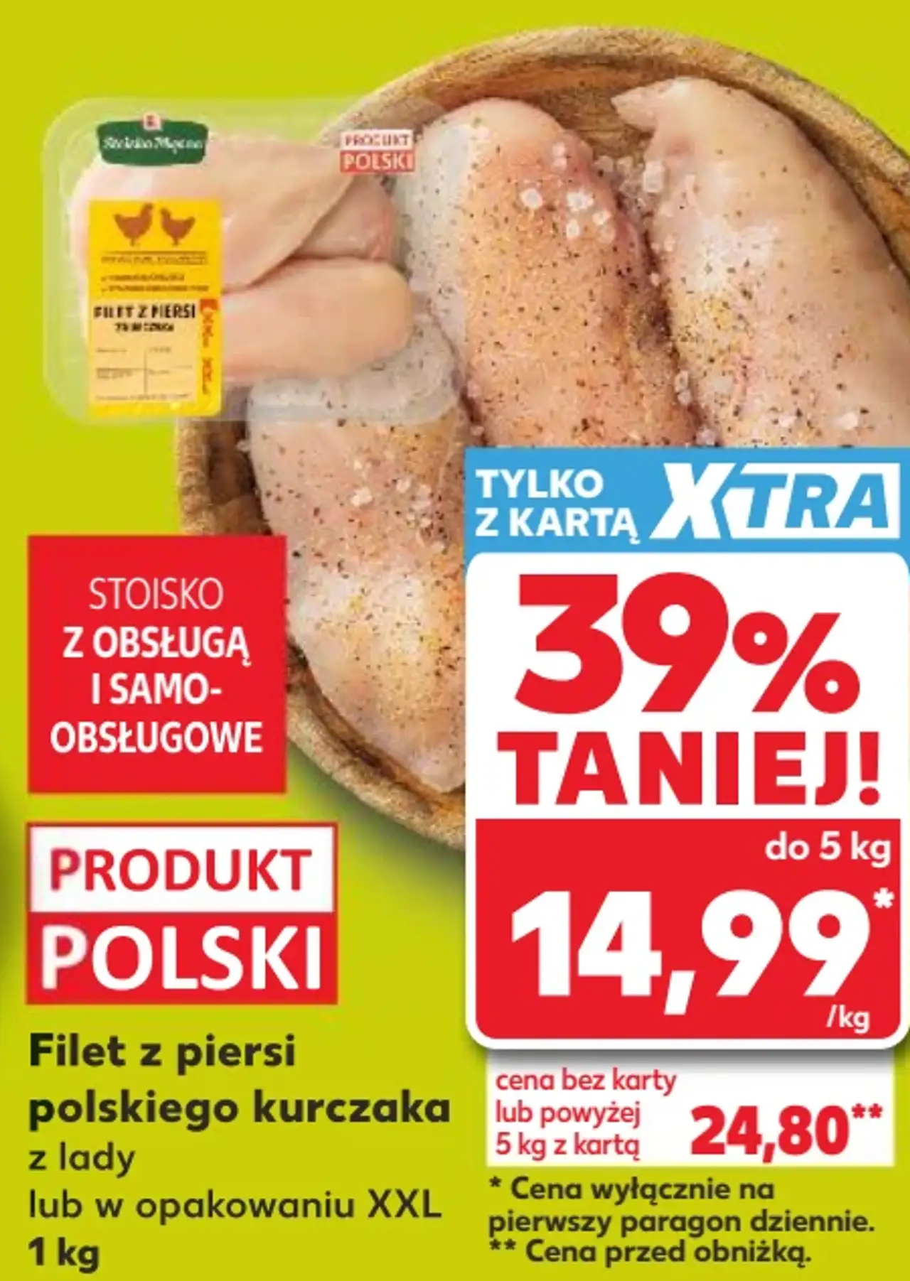 Filet z piersi polskiego kurczaka z lady lub w opakowaniu XXL 1 kg