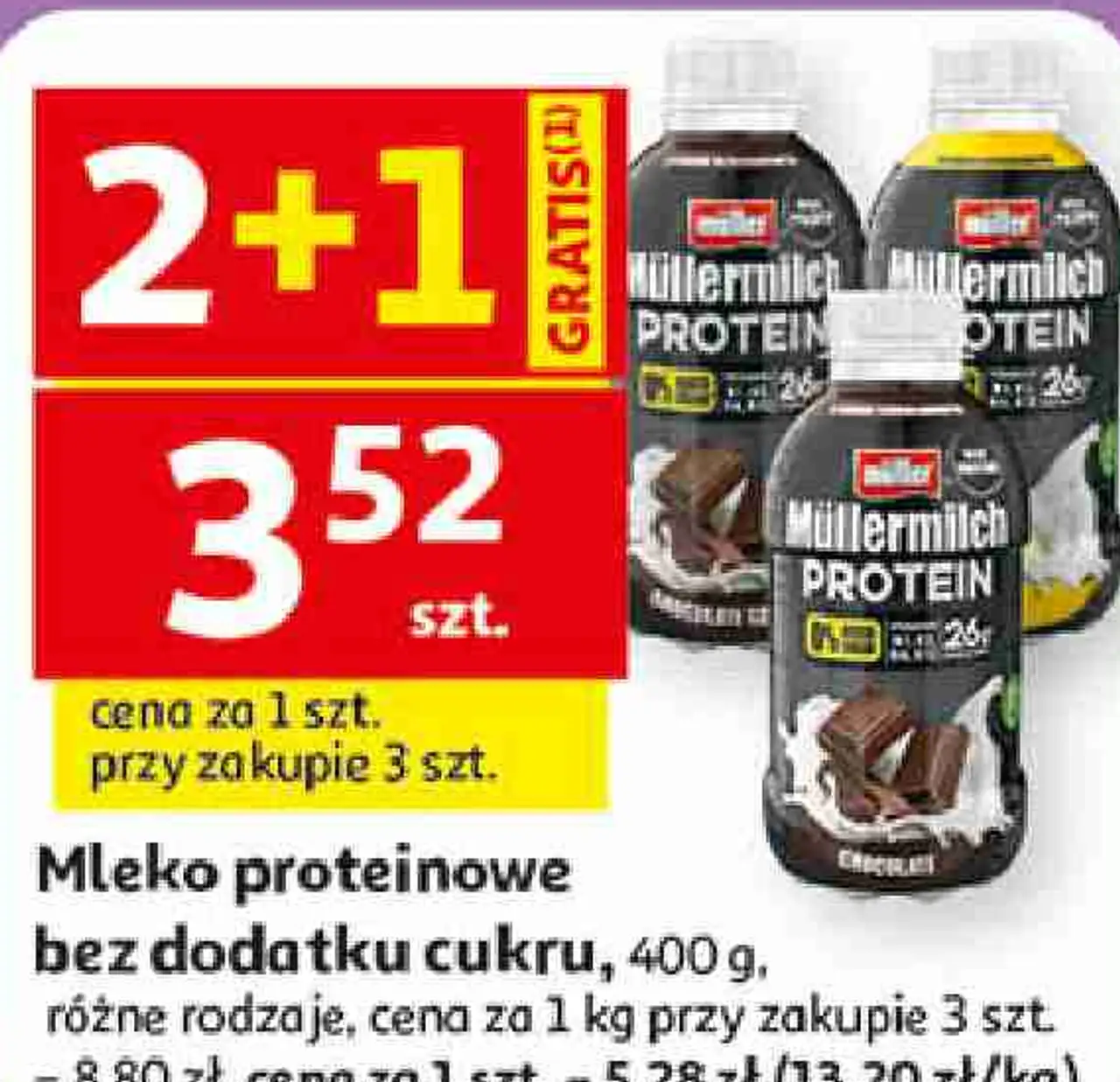 Mleko proteinowe bez dodatku cukru Müller Müllermilch