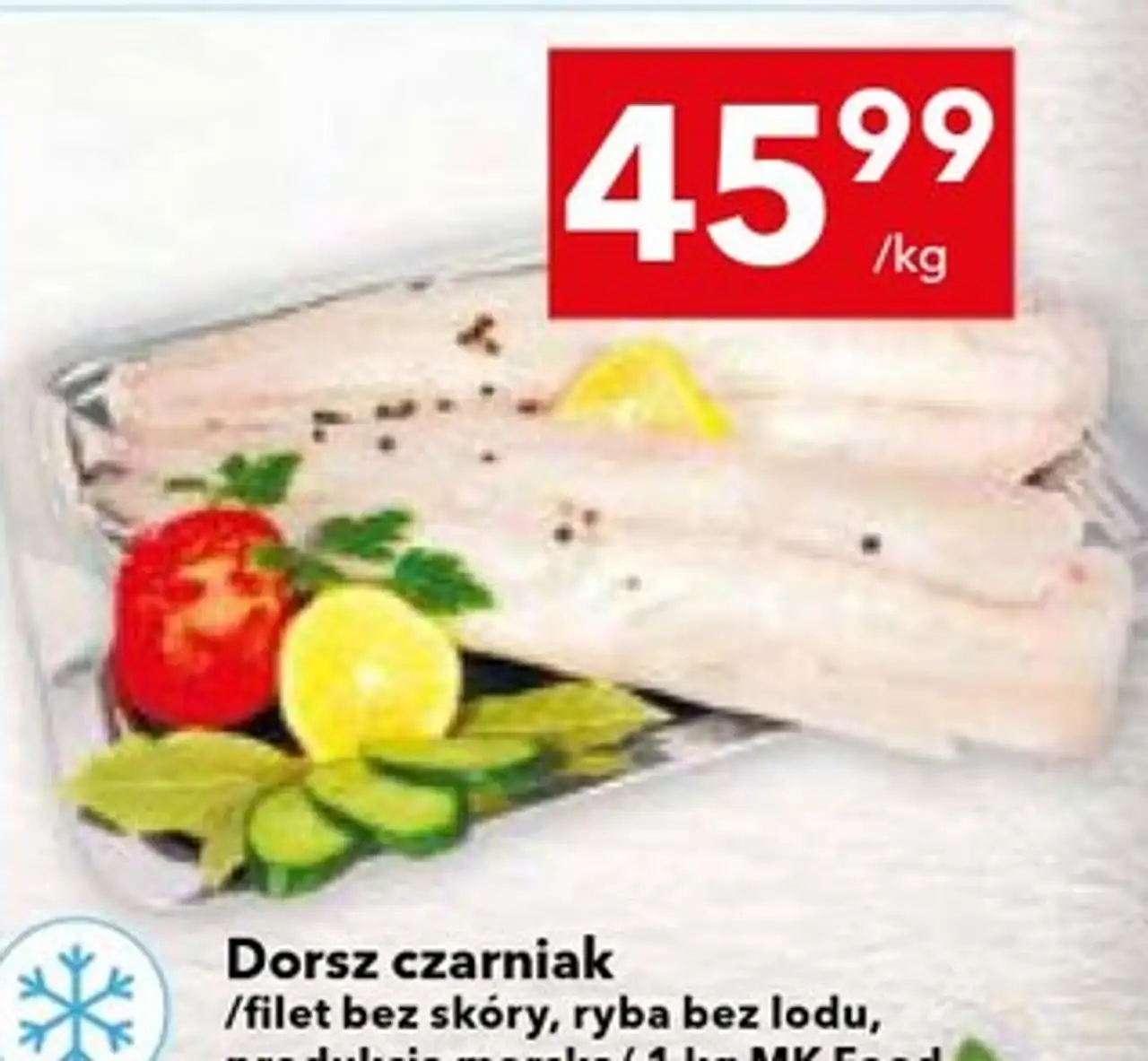 Dorsz czarniak filet bez skóry MK Food 1 kg