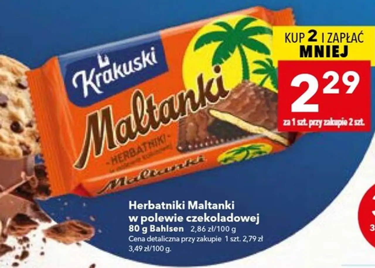 Herbatniki Maltanki w polewie czekoladowej Krakuski
