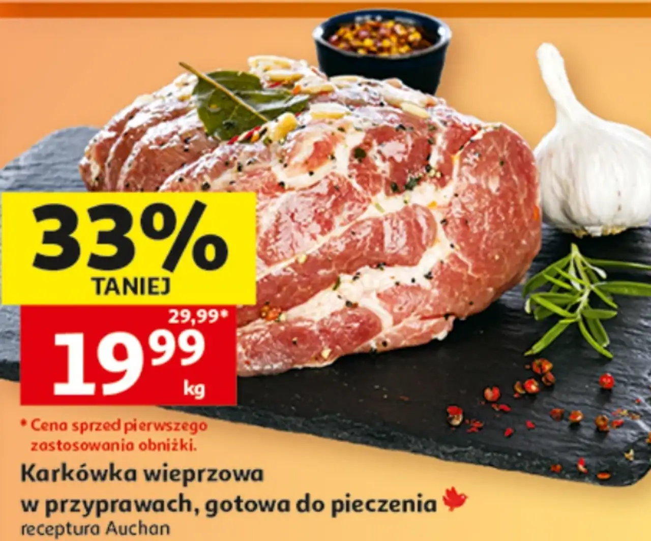 Karkówka wieprzowa w przyprawach, gotowa do pieczenia receptura Auchan