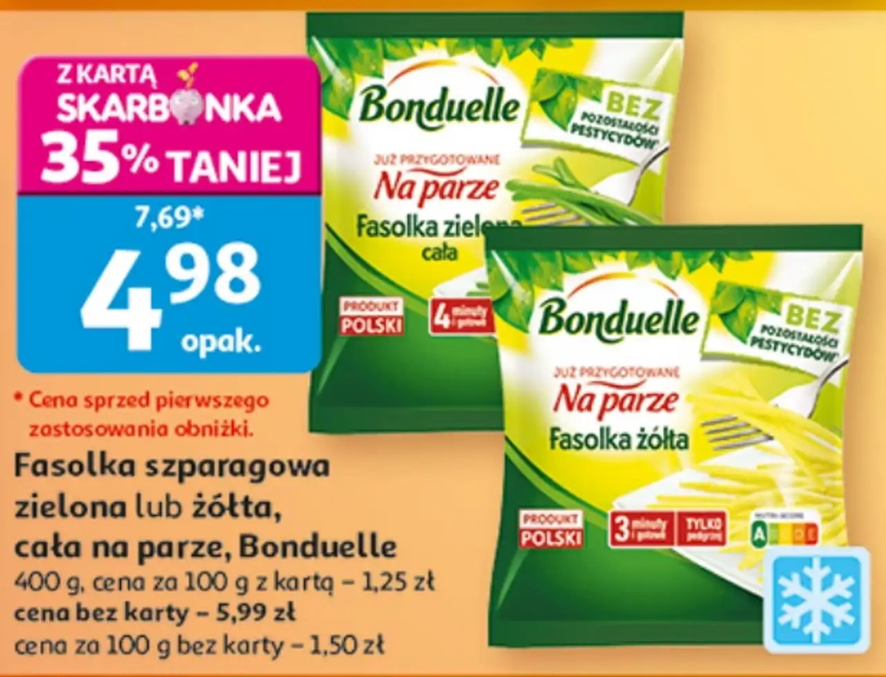Fasolka szparagowa zielona lub żółta, cała na parze Bonduelle