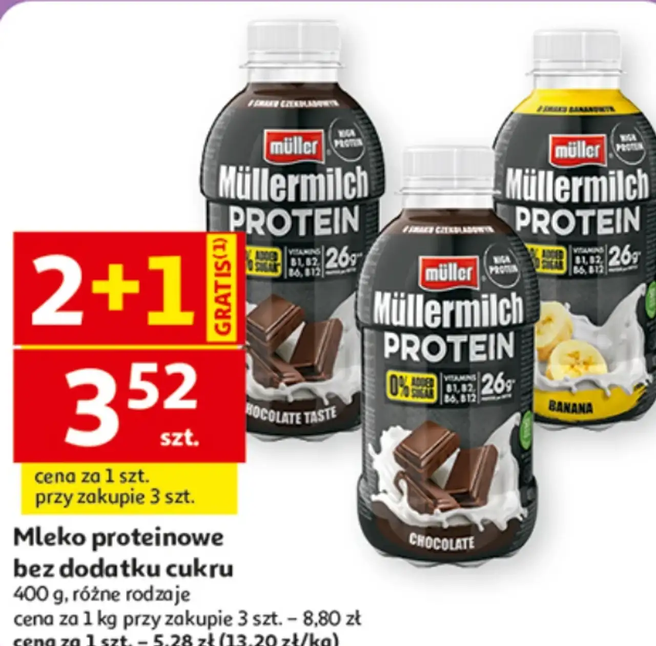 Mleko proteinowe bez dodatku cukru Müller Müllermilch Protein
