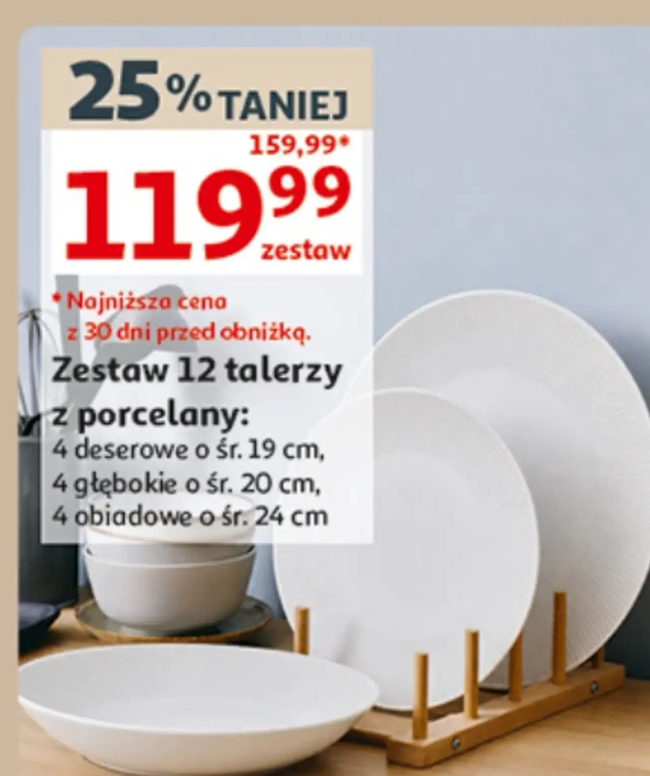 Zestaw 12 talerzy z porcelany actuel Atomica