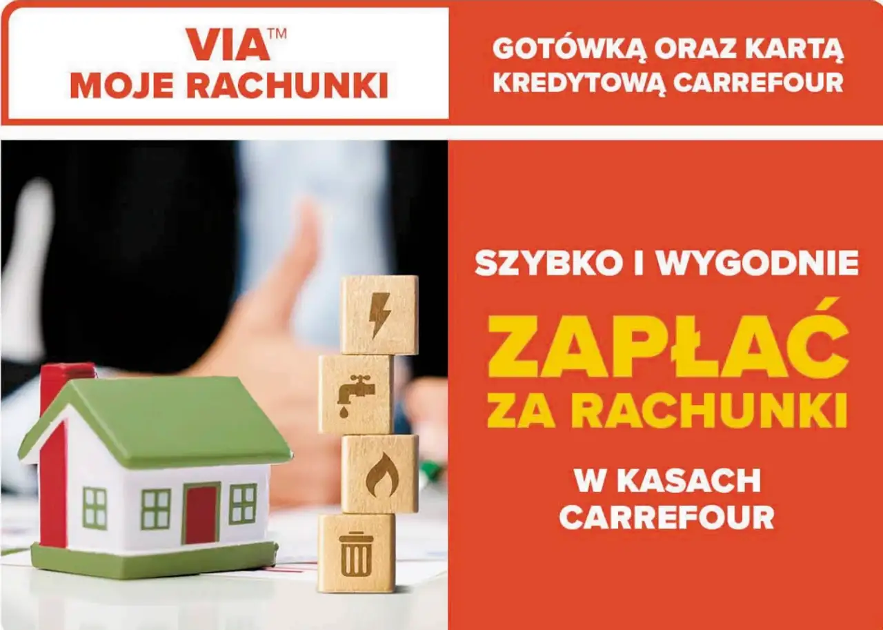 VIA Moje Rachunki - opłacanie rachunków w kasach Carrefour