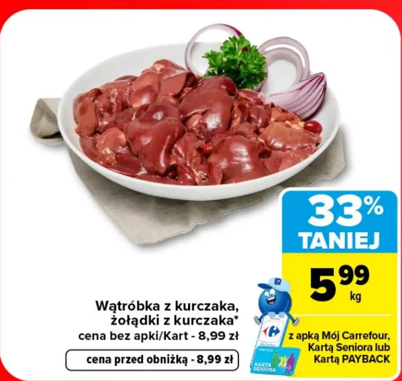 Wątróbka z kurczaka, żołądki z kurczaka