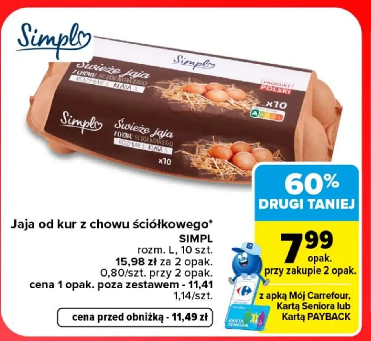 Jaja od kur z chowu ściółkowego Simpl