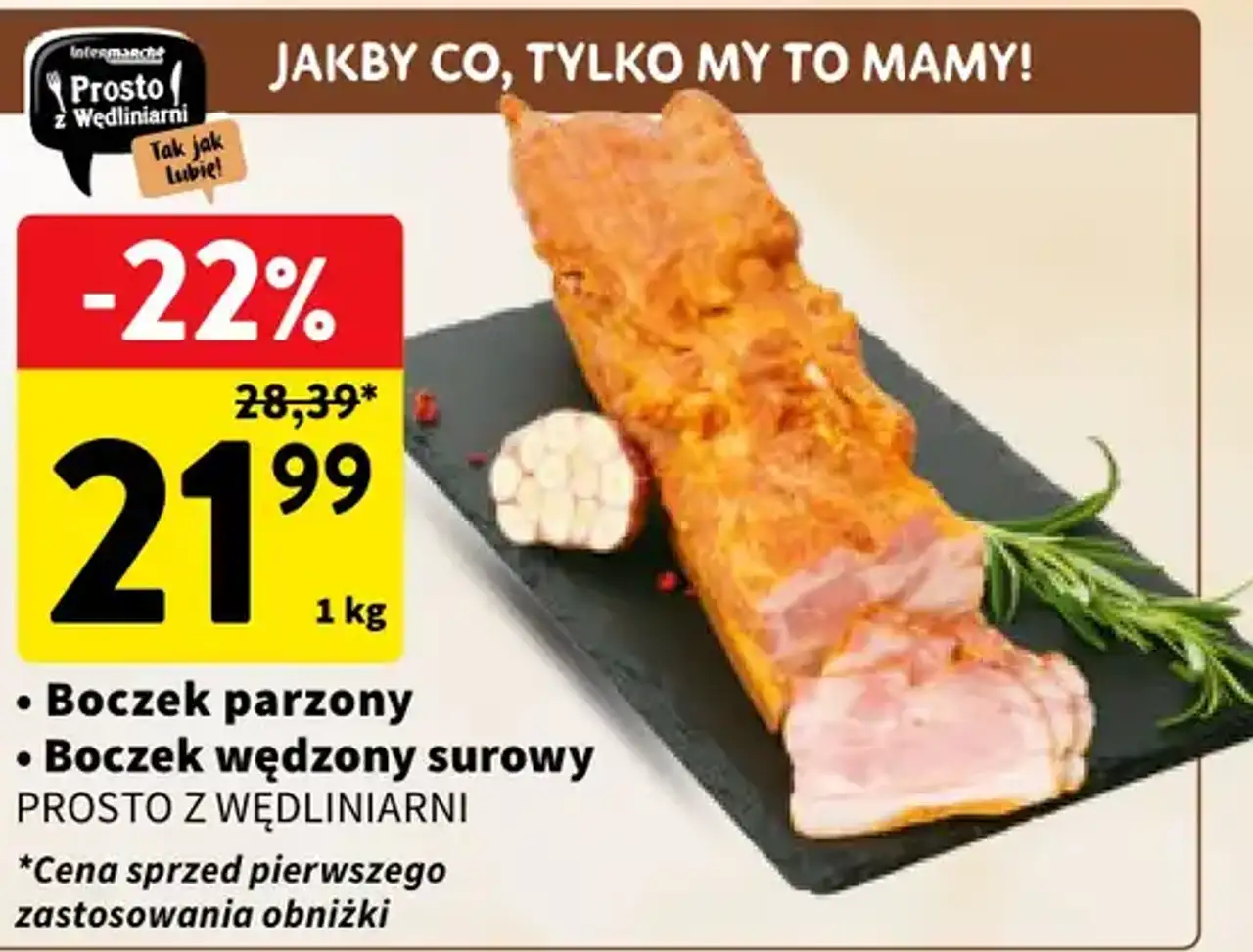 Boczek parzony / Boczek wędzony surowy PROSTO Z WĘDLINIARNI