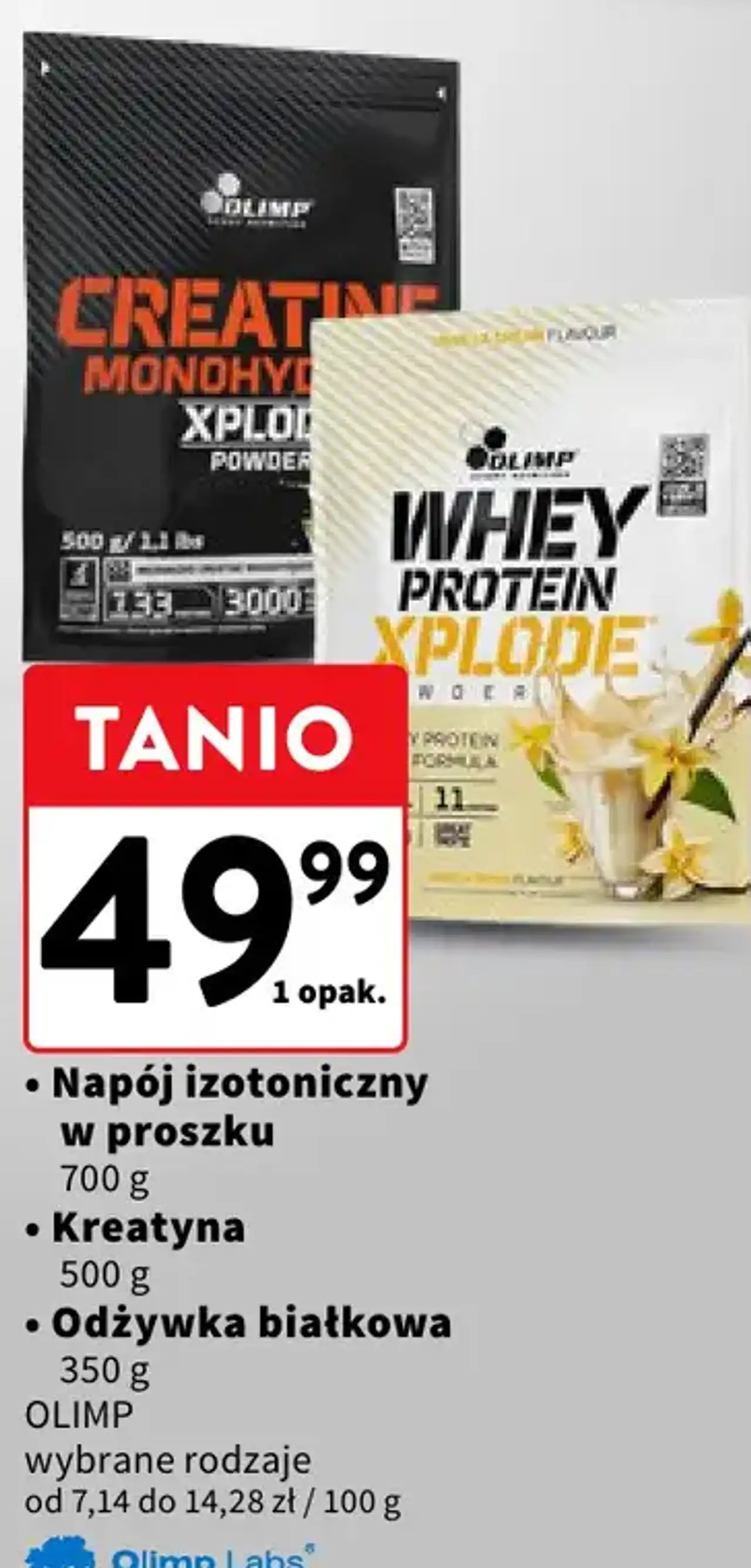 Napój izotoniczny w proszku / Kreatyna / Odżywka białkowa OLIMP