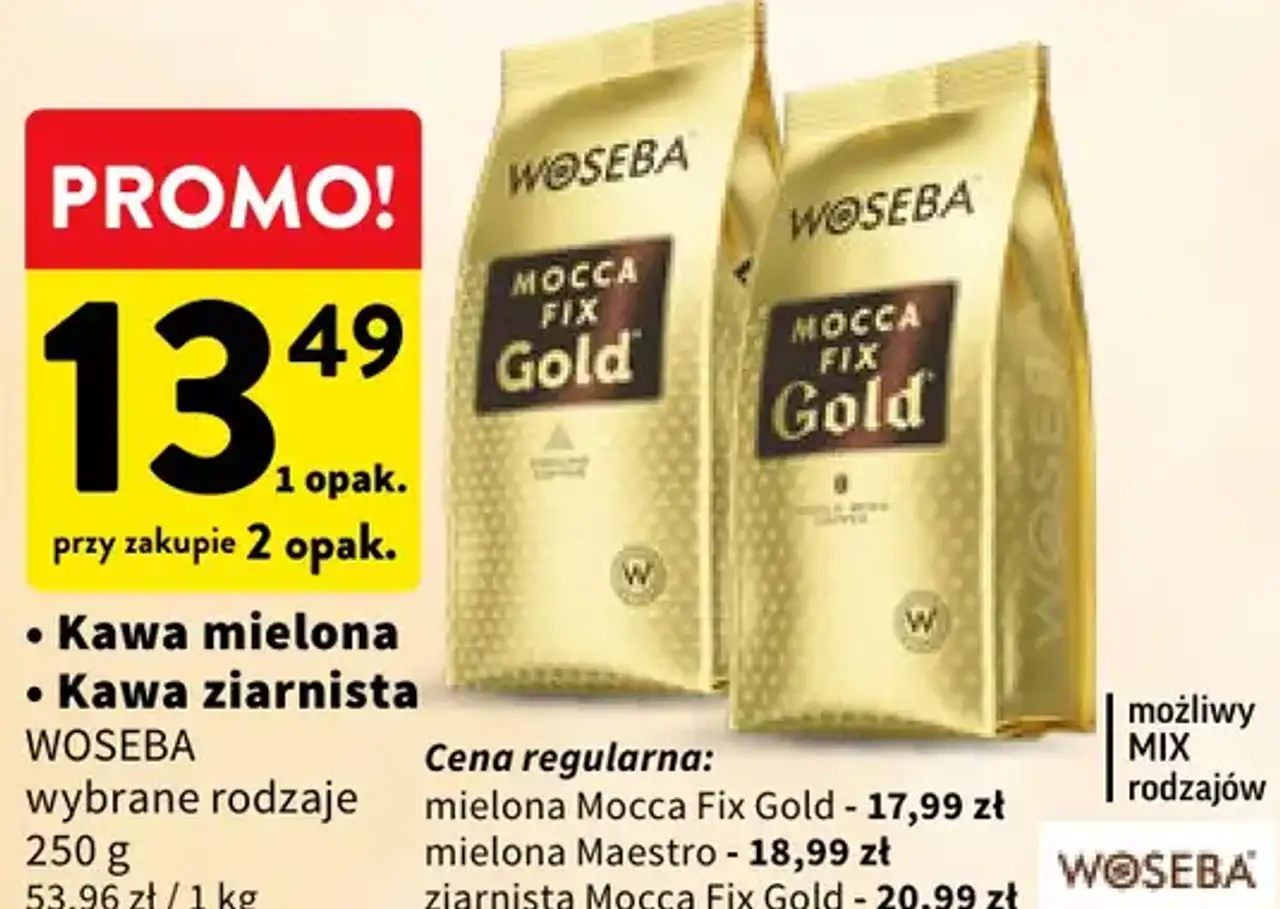 Kawa mielona / Kawa ziarnista Woseba wybrane rodzaje