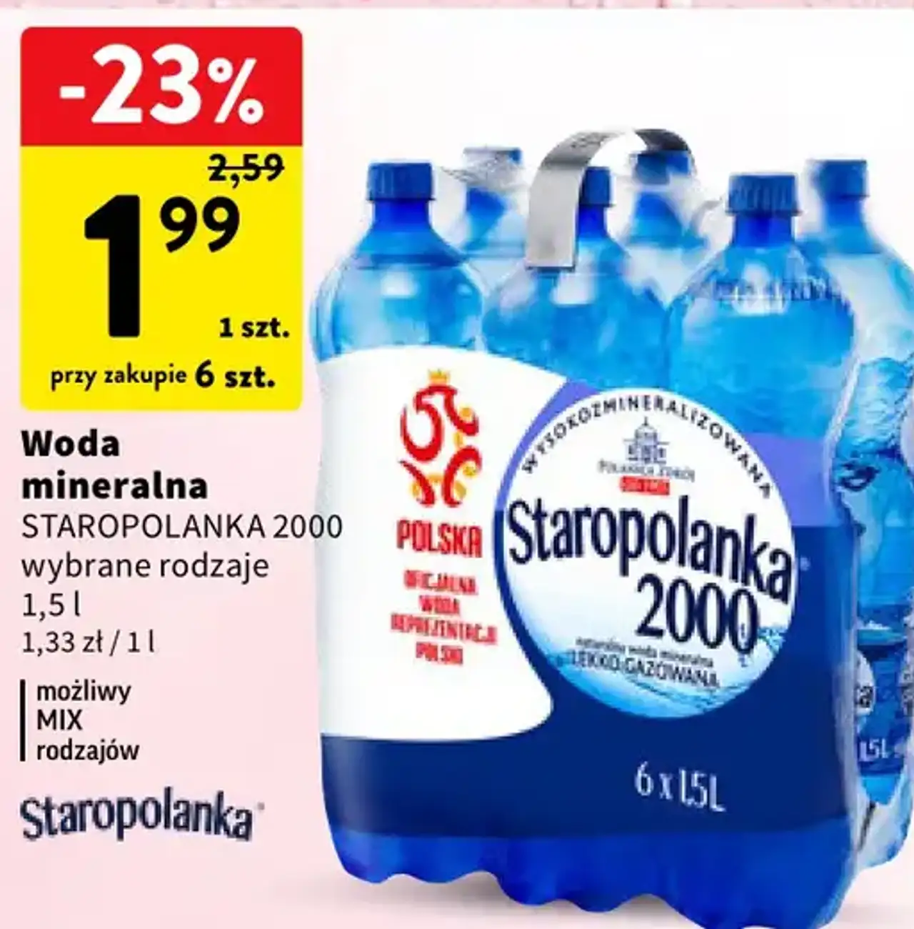 Woda mineralna Staropolanka 2000 wybrane rodzaje