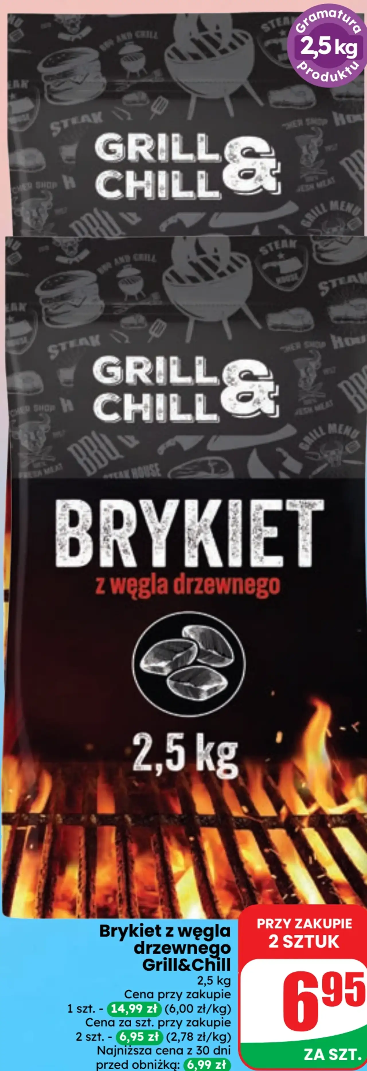 Brykiet z węgla drzewnego Grill&Chill
