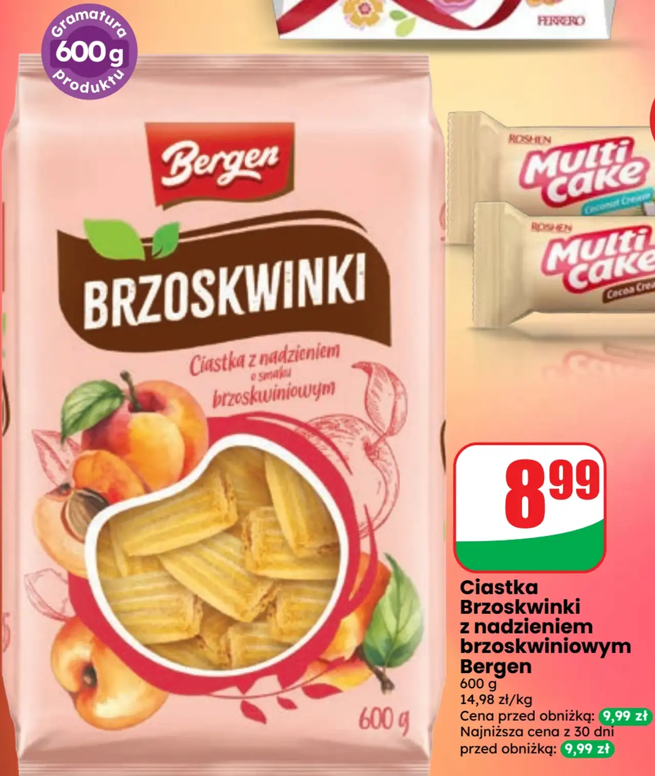 Ciastka Brzoskwinki z nadzieniem brzoskwiniowym Bergen