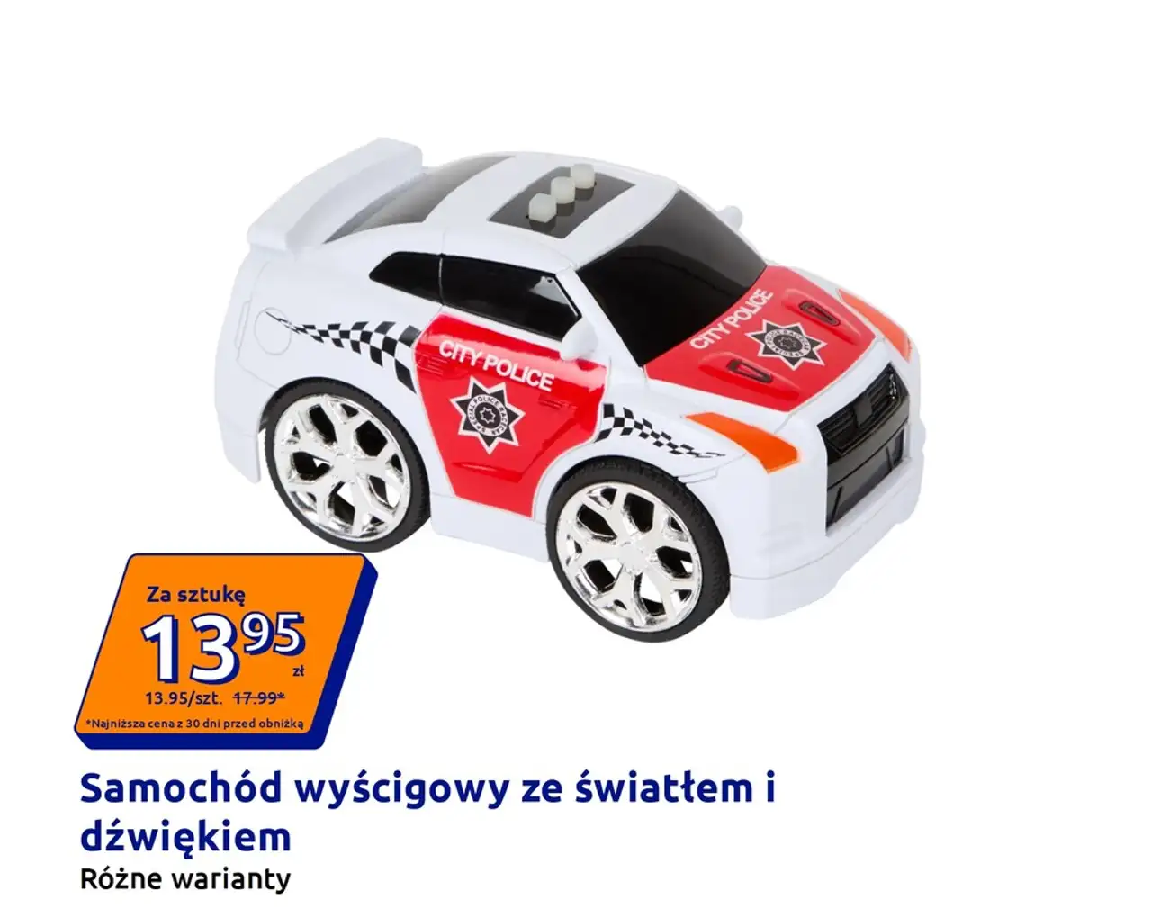 Samochód wyścigowy ze światłem i dźwiękiem