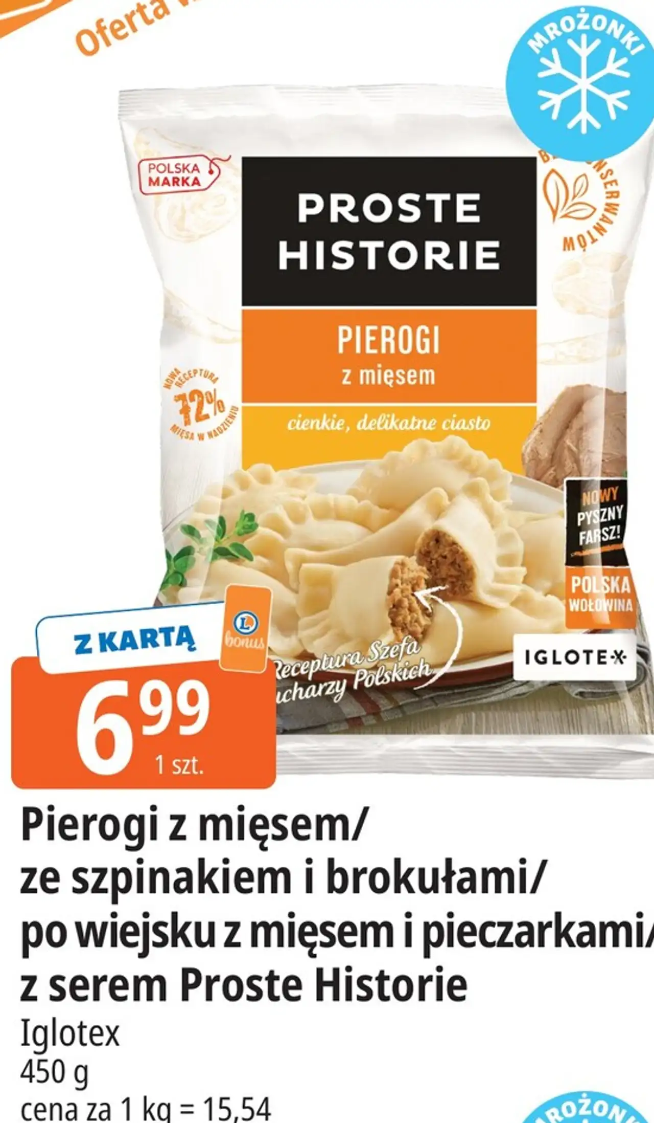 Pierogi z mięsem/ ze szpinakiem i brokułami/ po wiejsku z mięsem i pieczarkami/ z serem Proste Historie