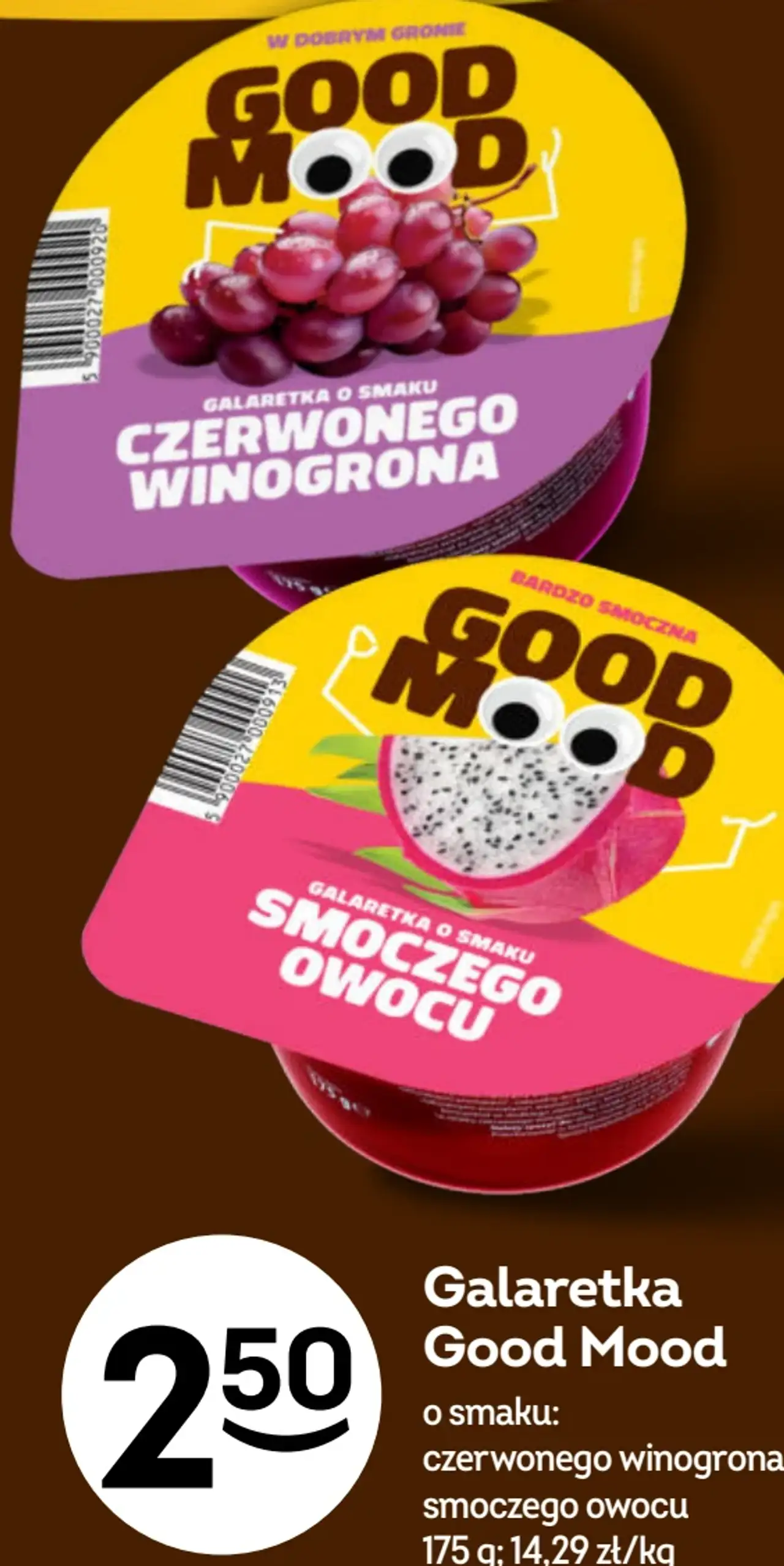 Galaretka Good Mood o smaku: czerwonego winogrona, smoczego owocu