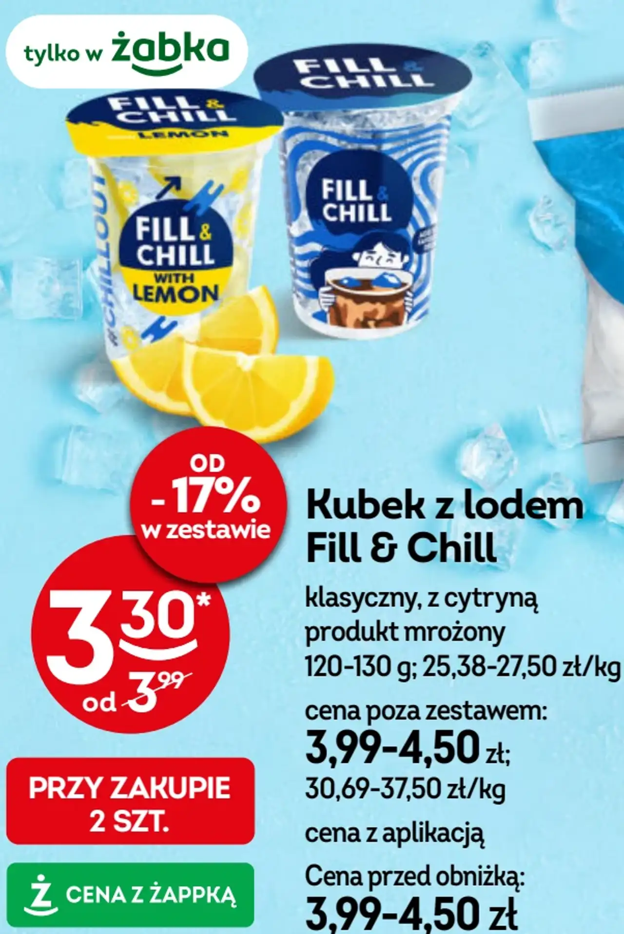 Kubek z lodem Fill & Chill klasyczny, z cytryną
