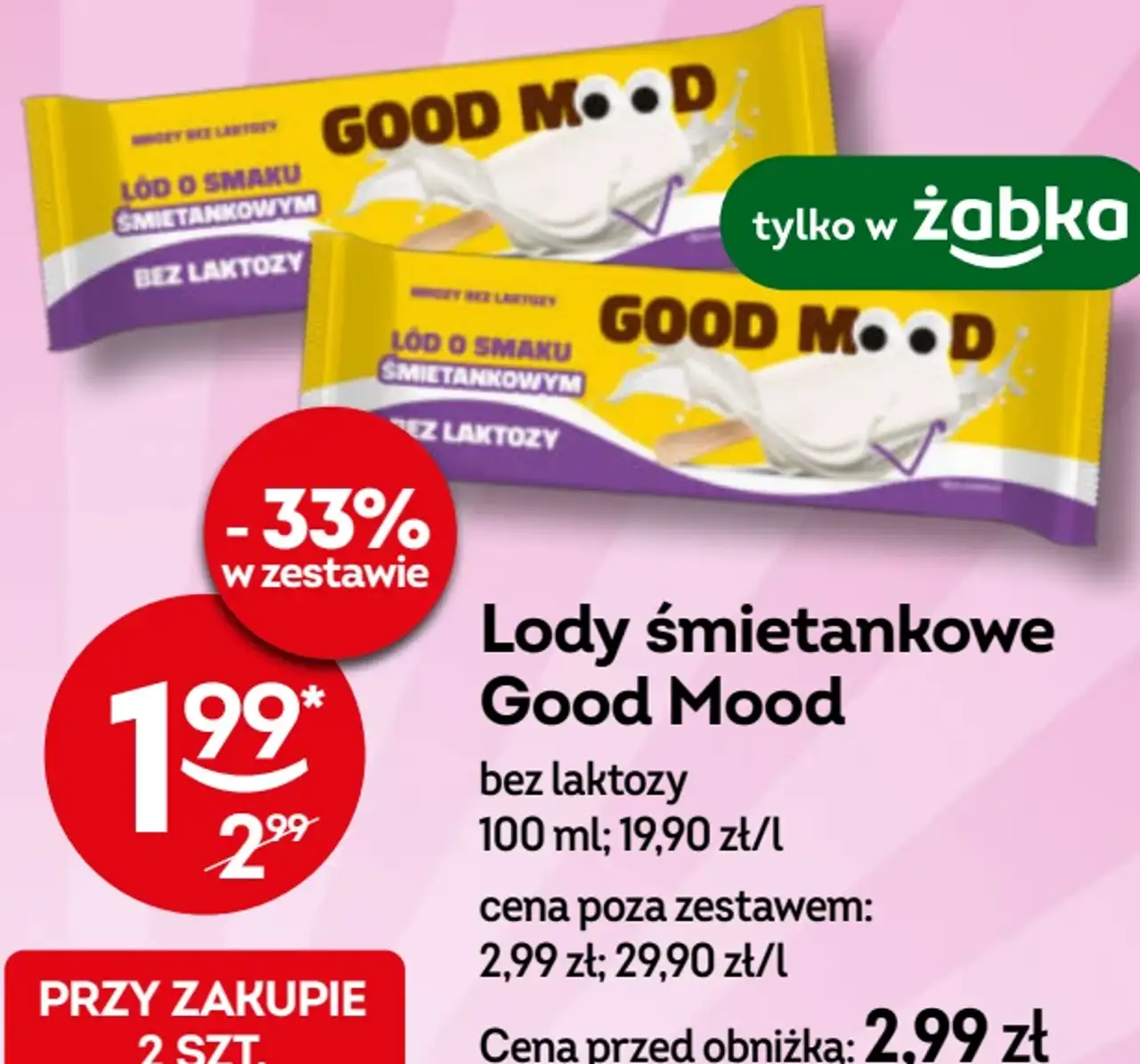 Lody śmietankowe Good Mood bez laktozy