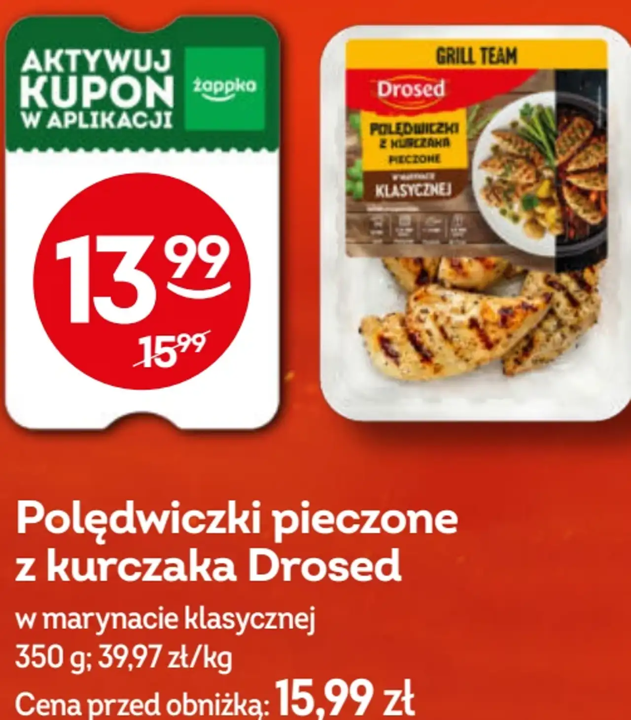 Polędwiczki pieczone z kurczaka Drosed w marynacie klasycznej