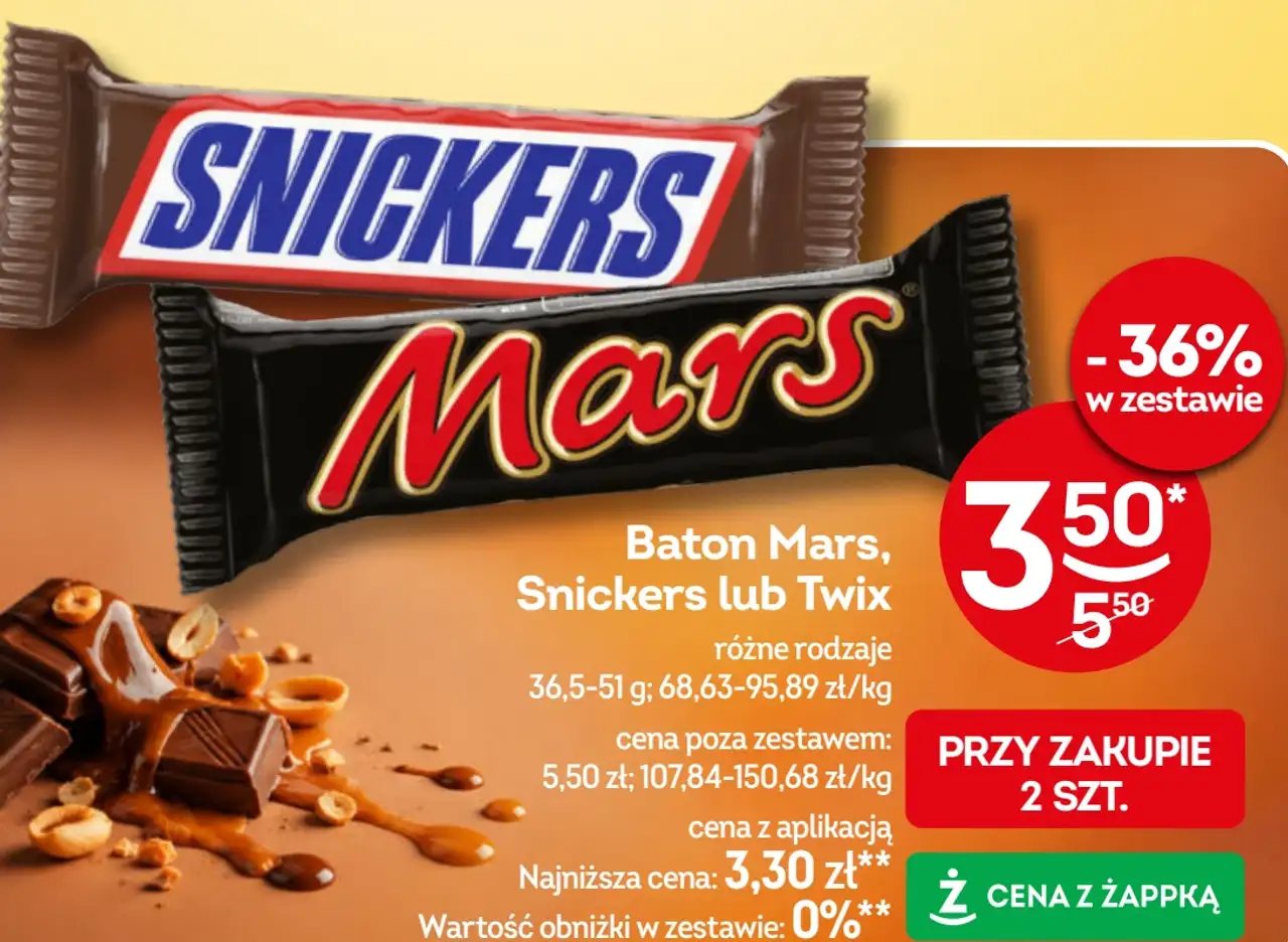 Baton Mars, Snickers lub Twix