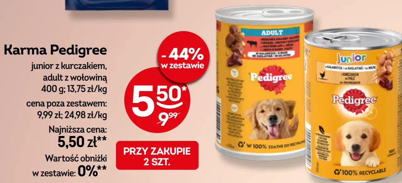 Karma Pedigree junior z kurczakiem, adult z wołowiną