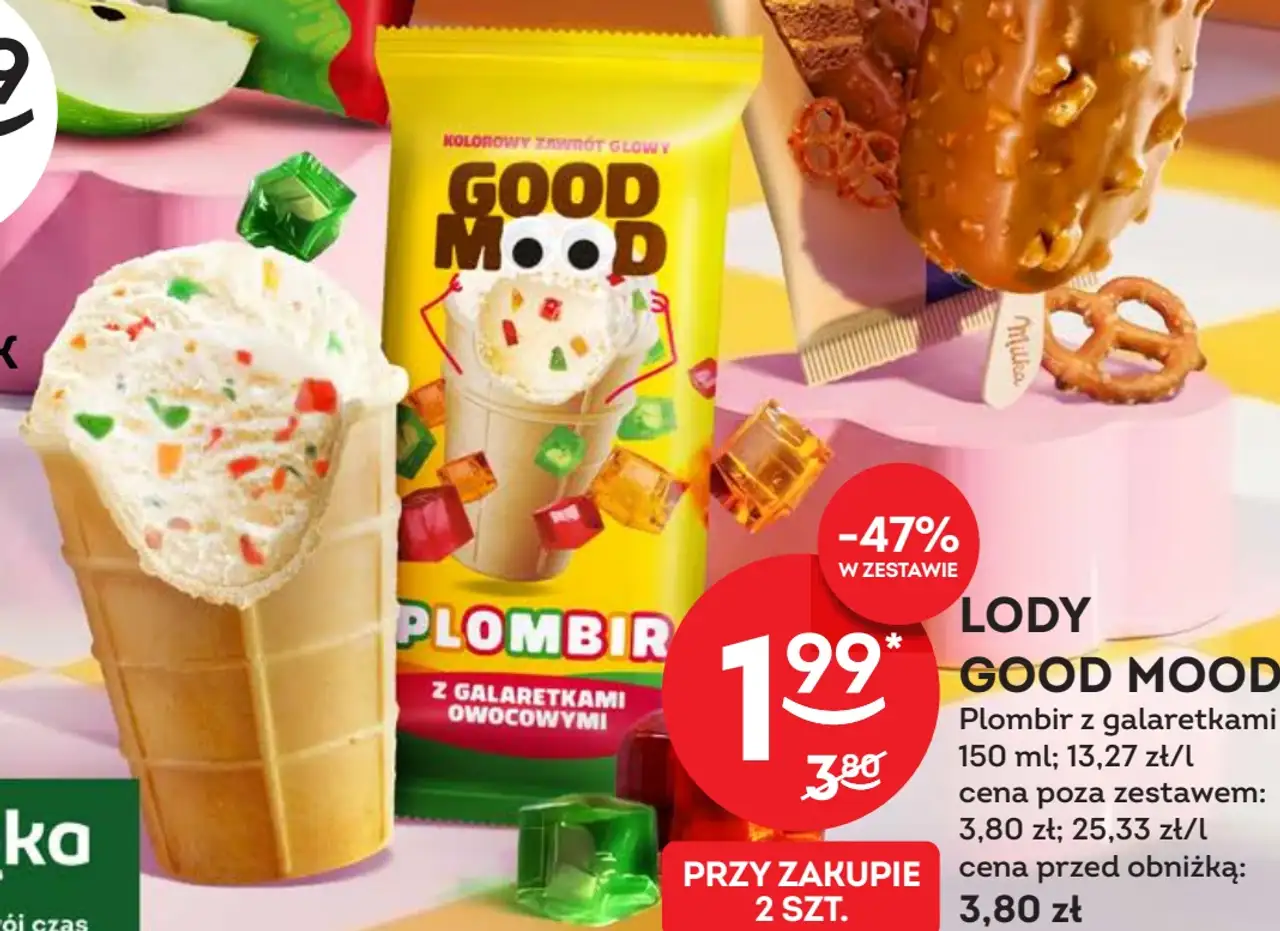 Lody Good Mood Plombir z galaretkami owocowymi