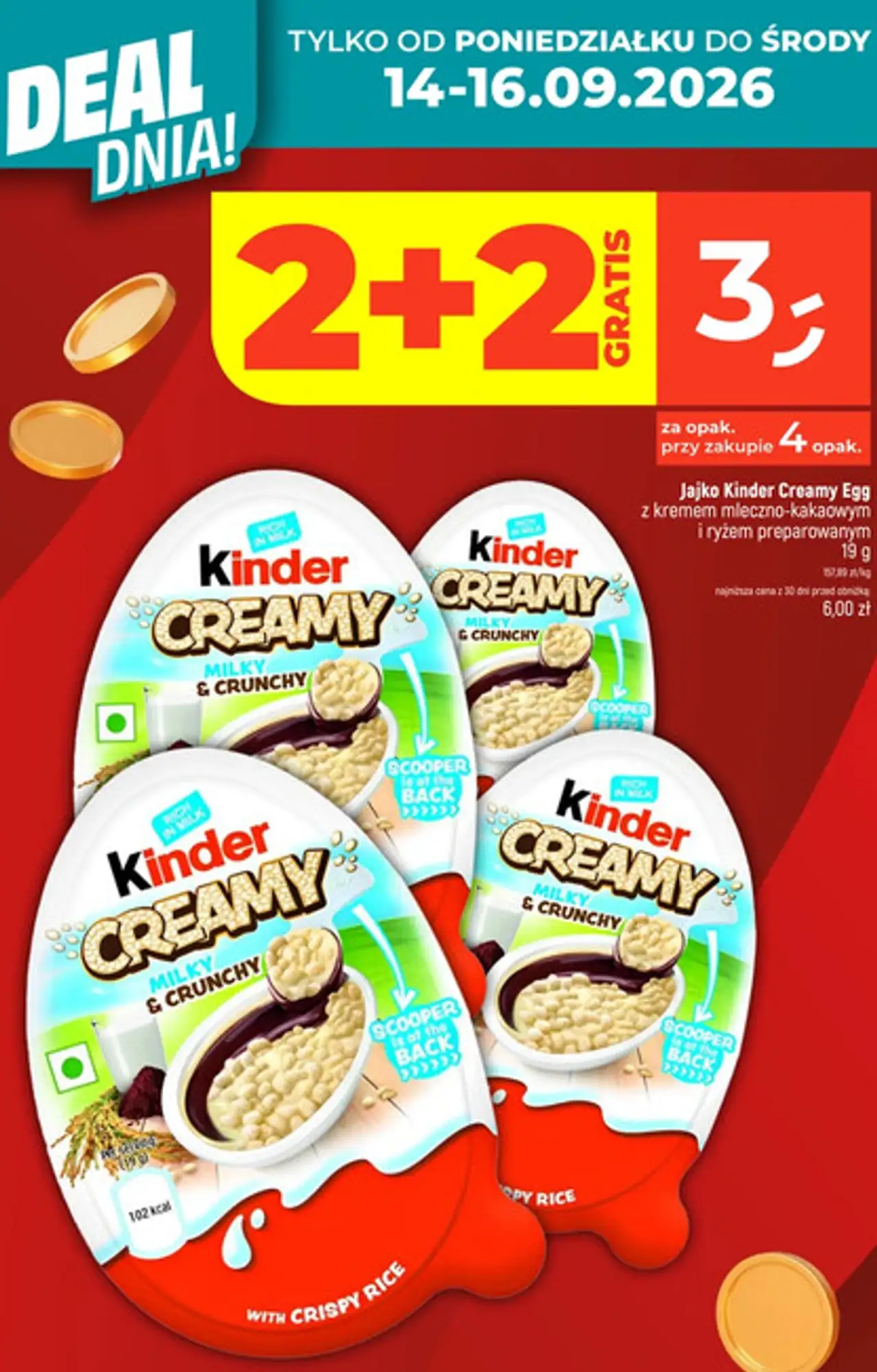 Kinder Creamy Egg Jajko z kremem mleczno-kakaowym i ryżem preparowanym