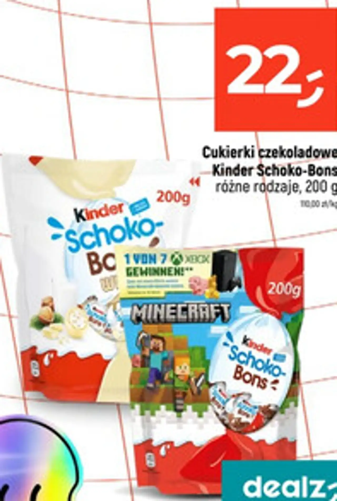 Cukierki czekoladowe Kinder Schoko-Bons różne rodzaje