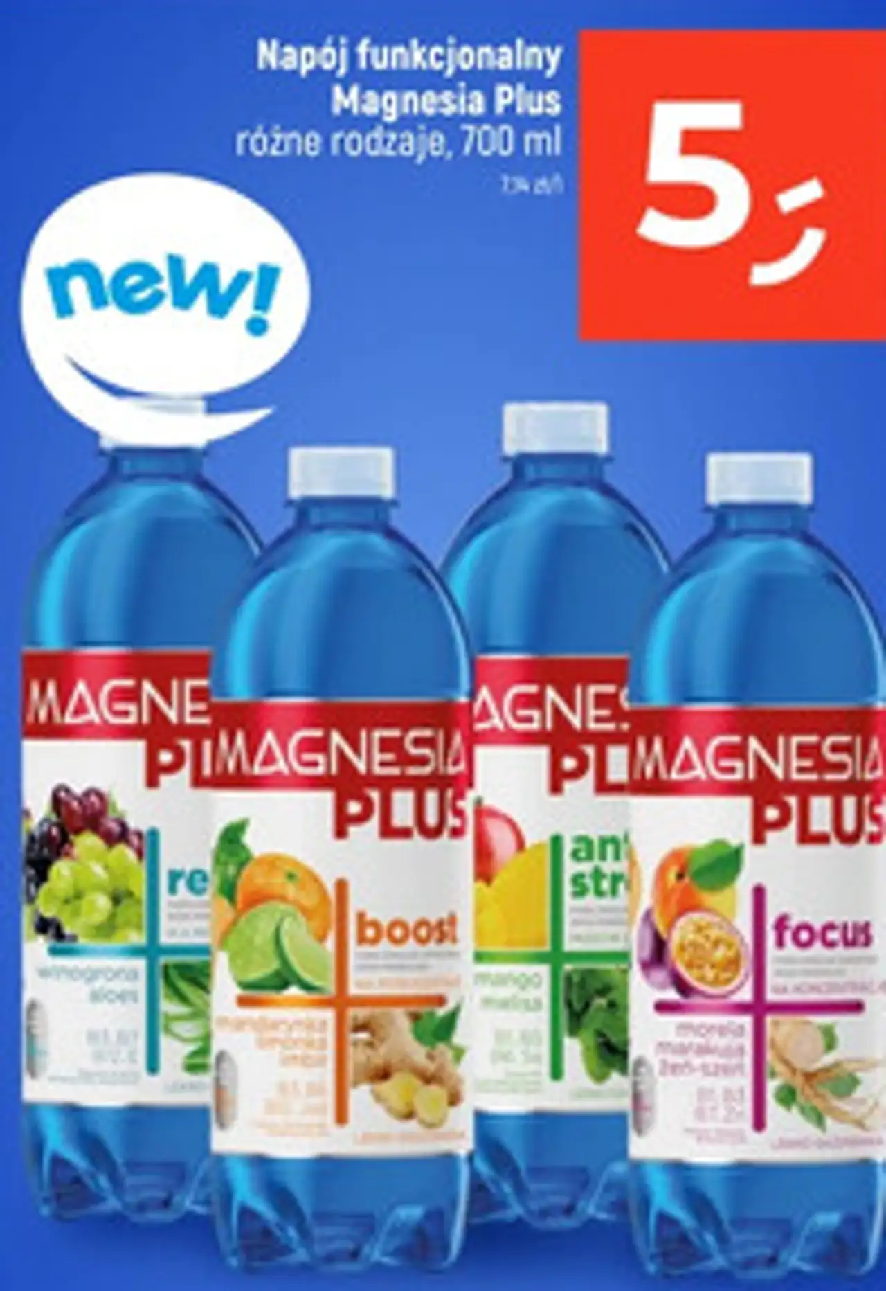 Napój funkcjonalny Magnesia Plus różne rodzaje, 700 ml