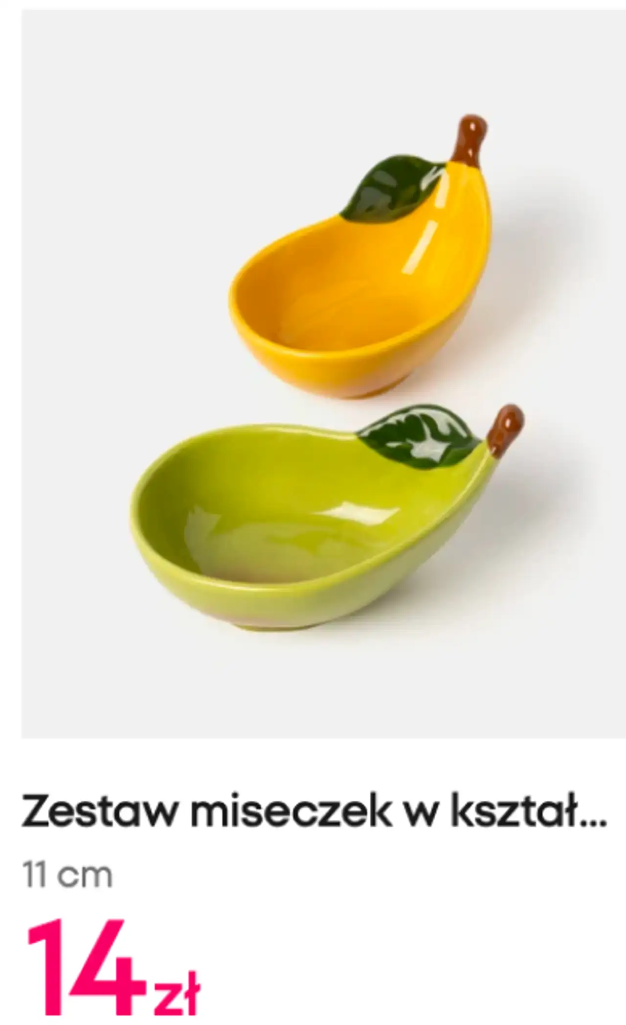 Zestaw miseczek w kształcie gruszki Pepco, 11 cm