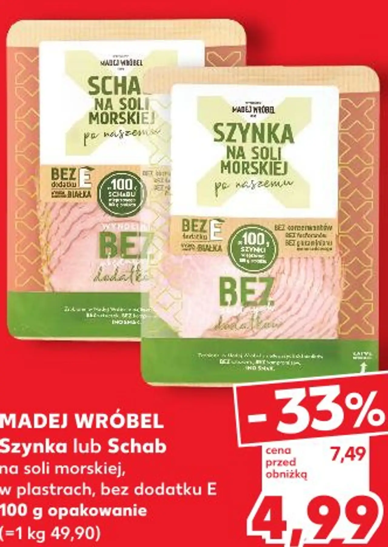 Madej Wróbel Szynka lub Schab na soli morskiej w plastrach
