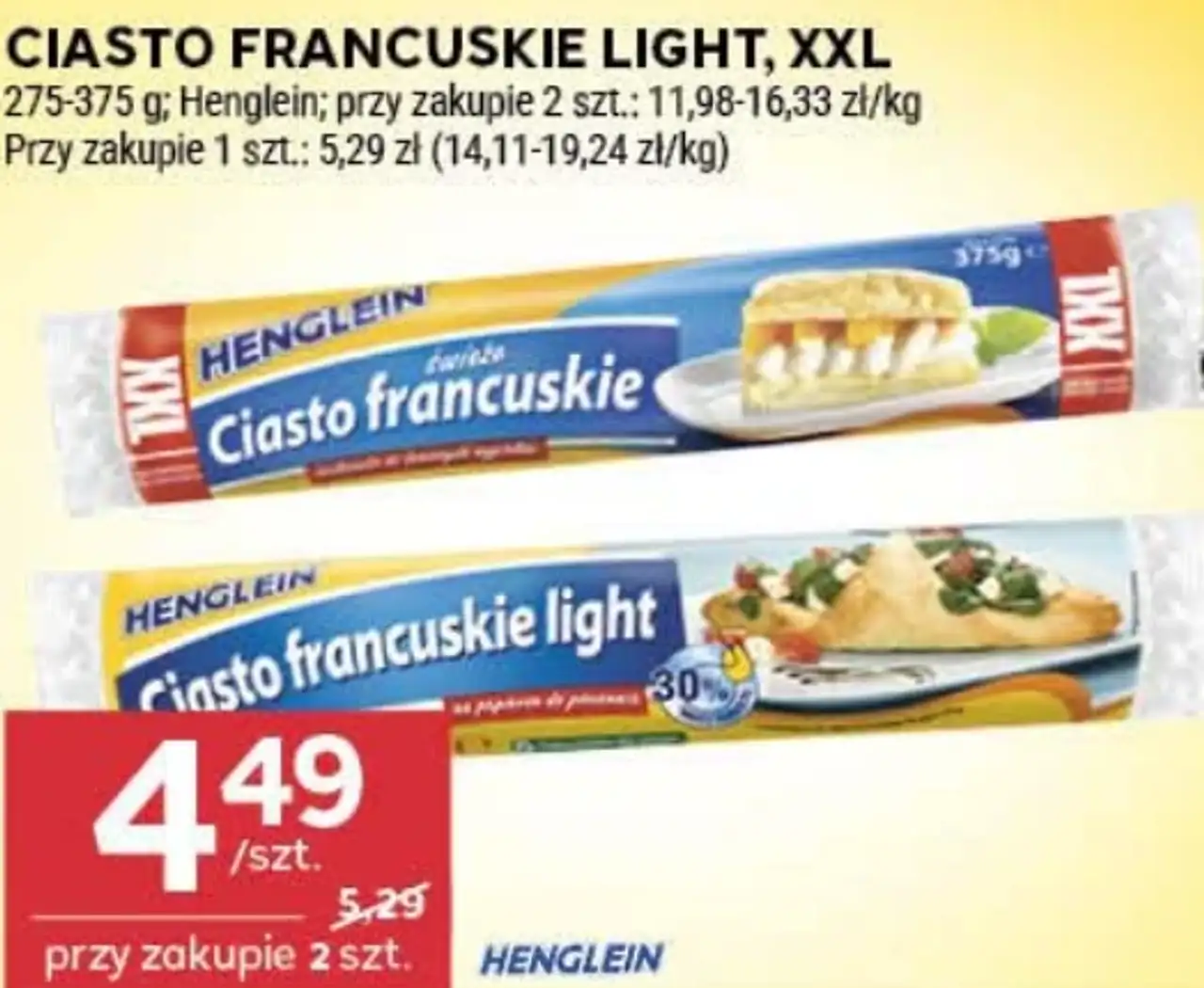 CIASTO FRANCUSKIE LIGHT, XXL HENGLEIN