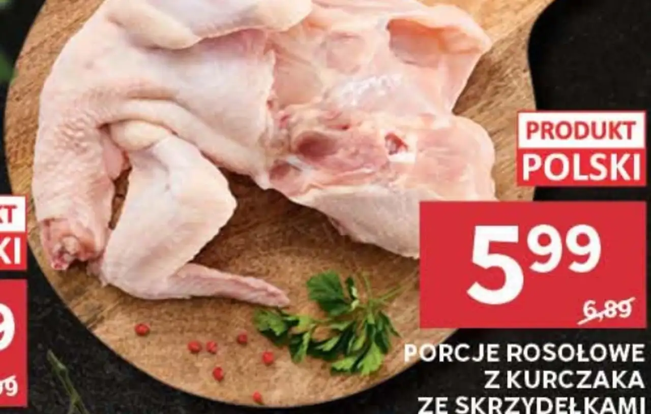 Porcje rosołowe z kurczaka ze skrzydełkami