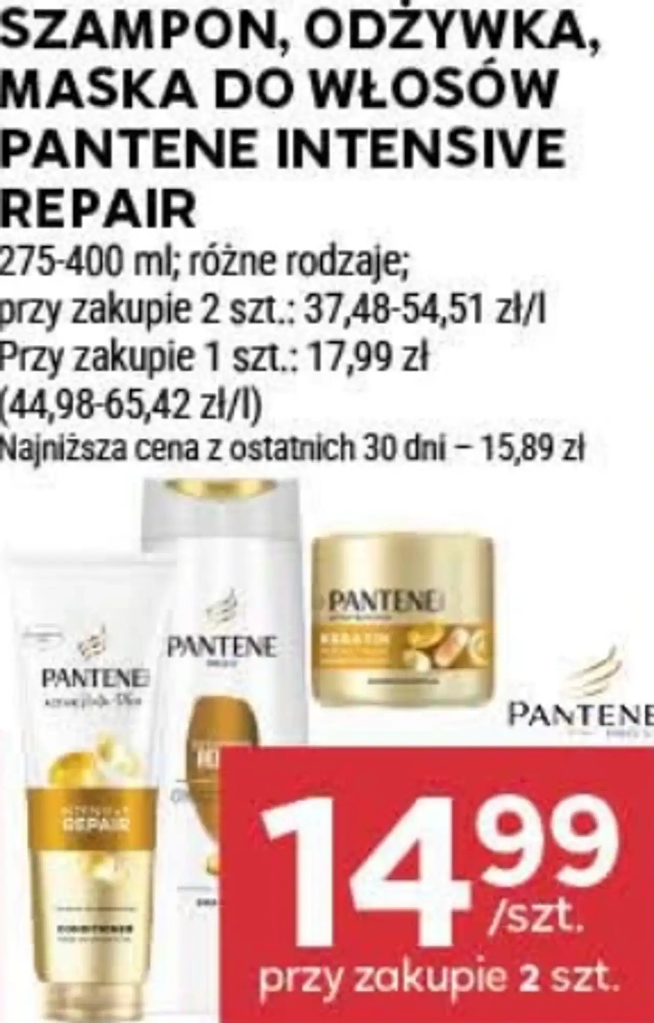 Szampon, odżywka, maska do włosów Pantene Intensive Repair