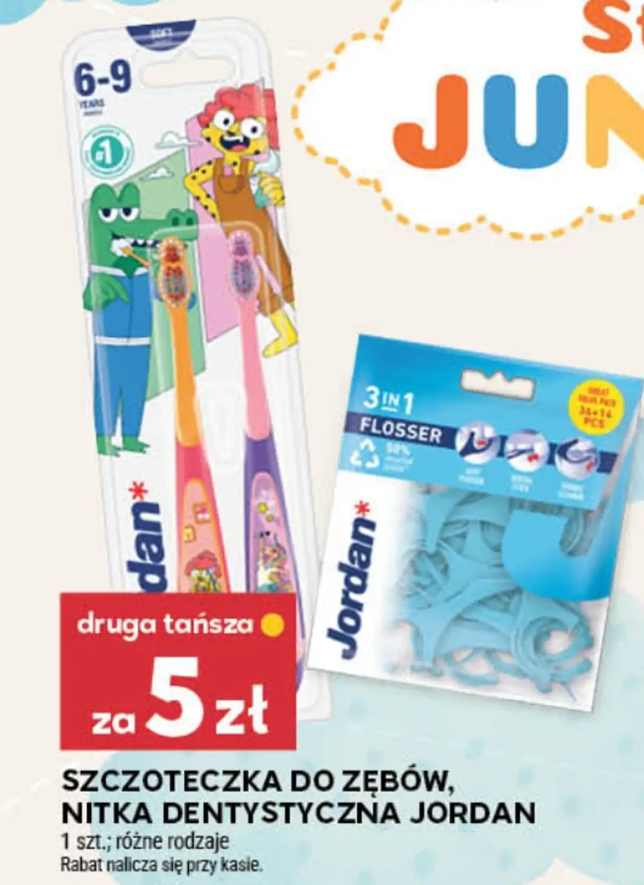 Szczoteczka do zębów, nitka dentystyczna Jordan - druga tańsza za 5 zł