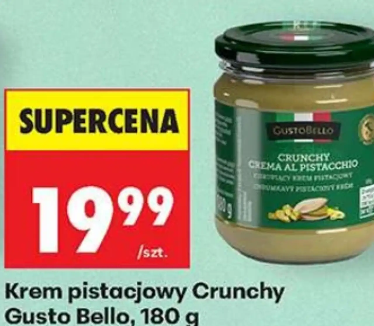 Krem pistacjowy Crunchy Gusto Bello, 180 g