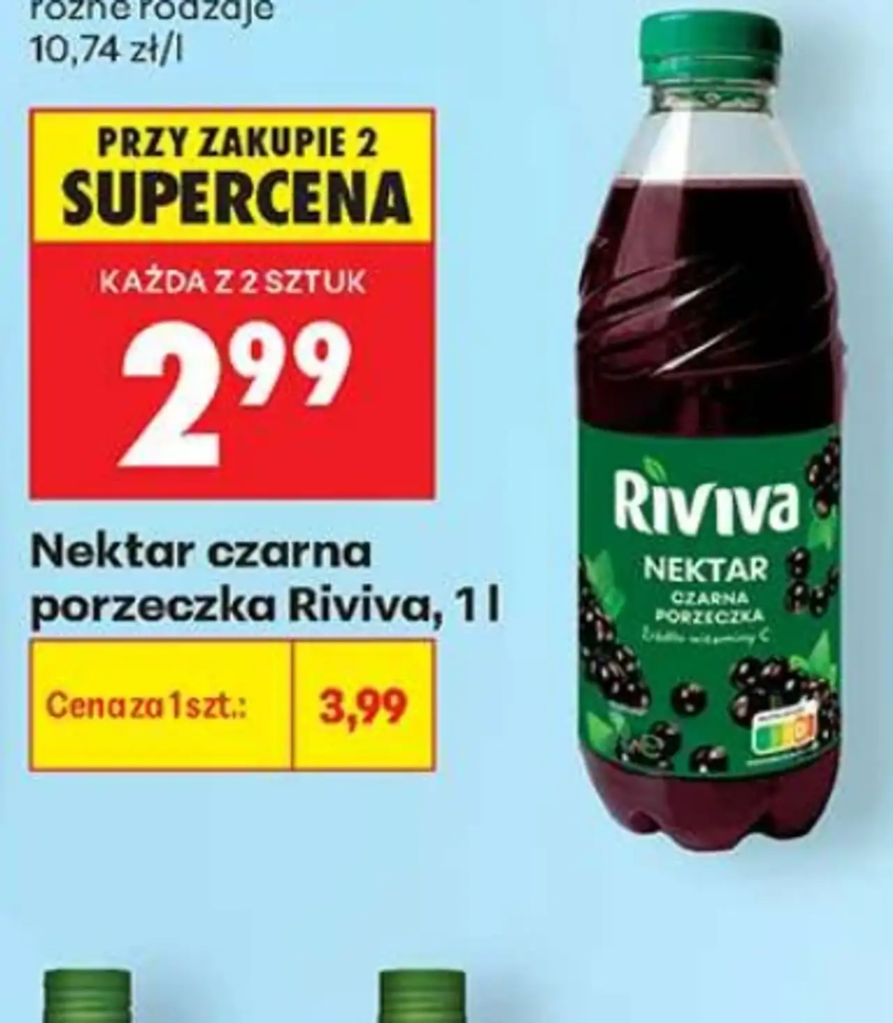 Nektar czarna porzeczka Riviva, 1 l