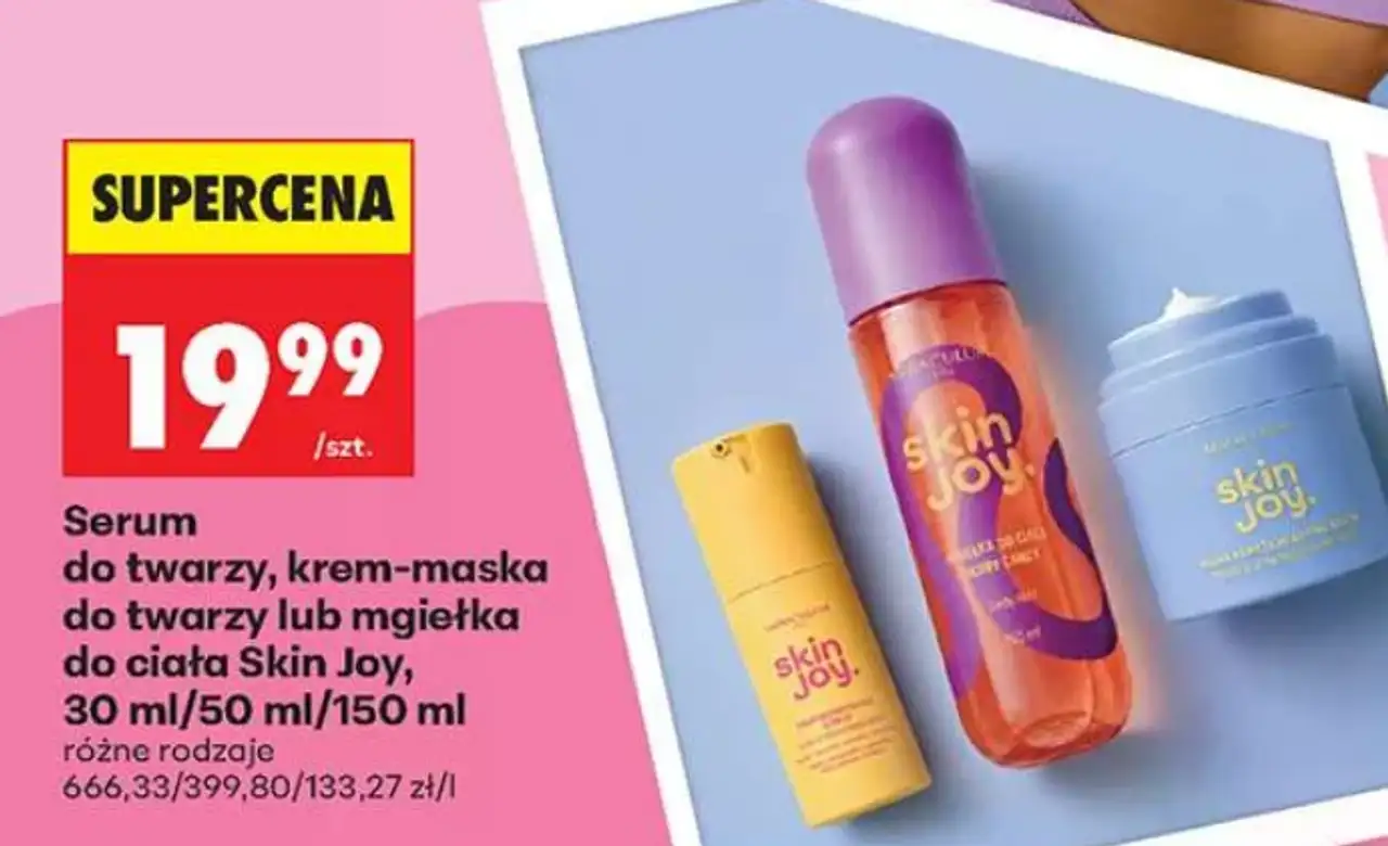 Serum do twarzy, krem-maska do twarzy lub mgiełka do ciała Skin Joy, 30 ml/50 ml/150 ml