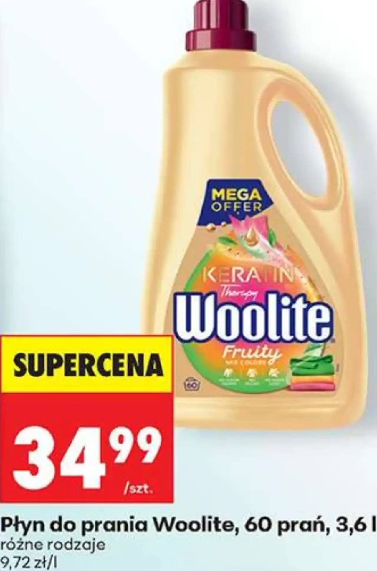 Woolite Płyn do prania, 60 prań, 3,6 l