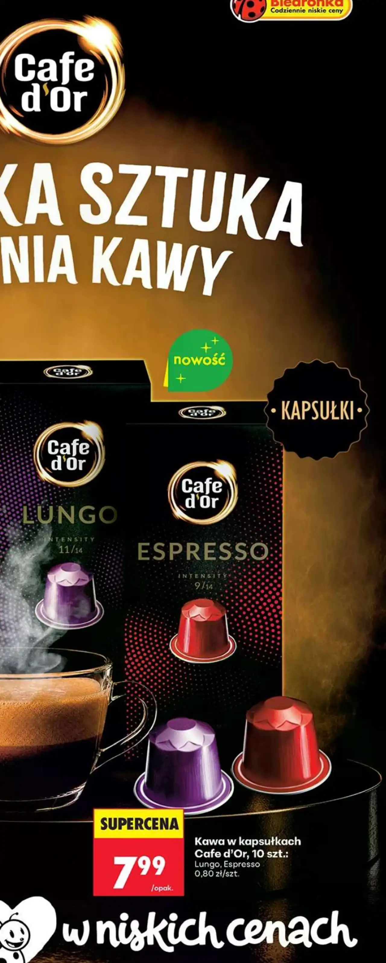 Kawa Cafe d'Or (Kawa ziarnista Double Crema 1 kg / Kawa w kapsułkach 10 szt.)