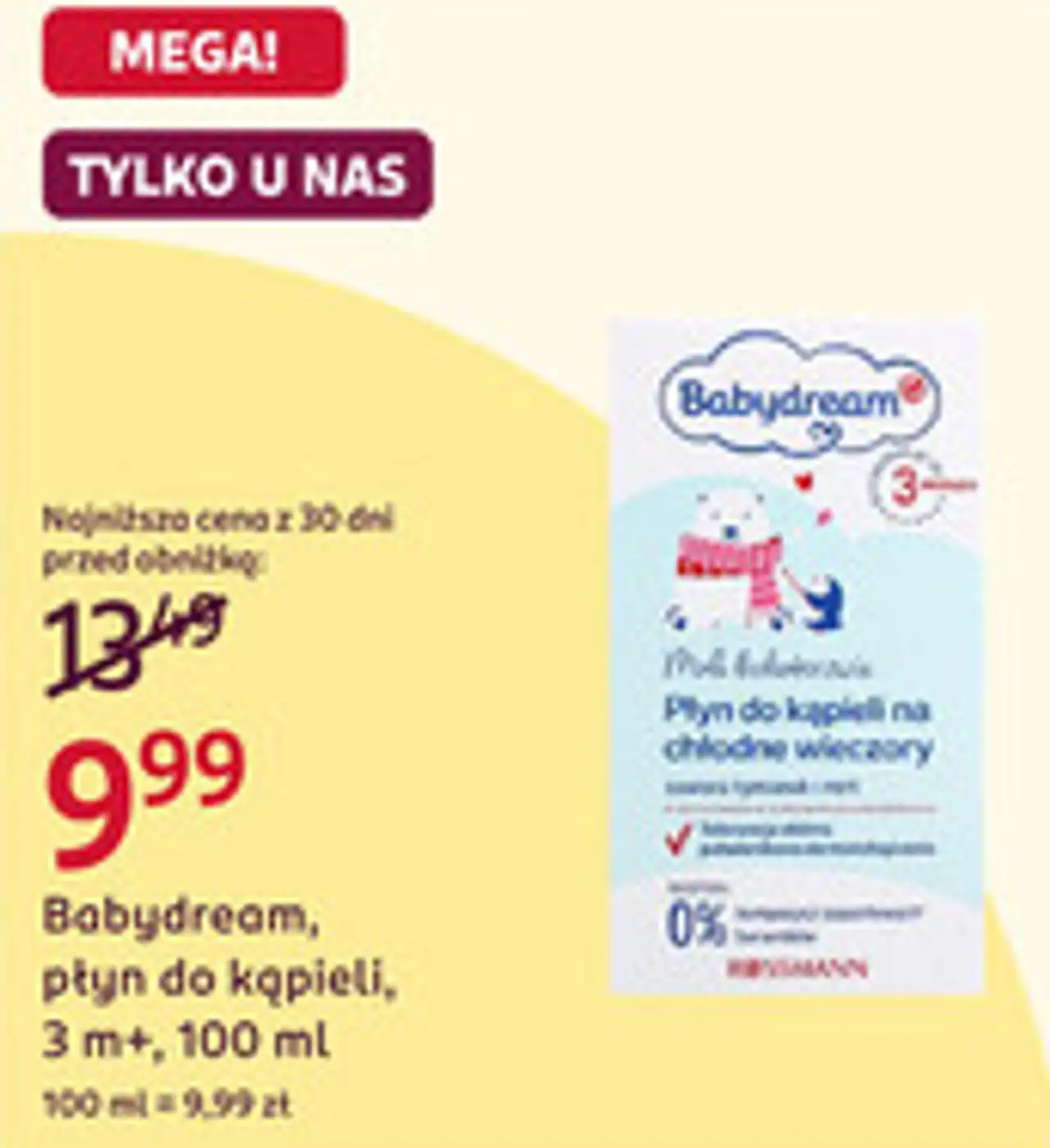 Babydream, płyn do kąpieli, 3 m+, 100 ml