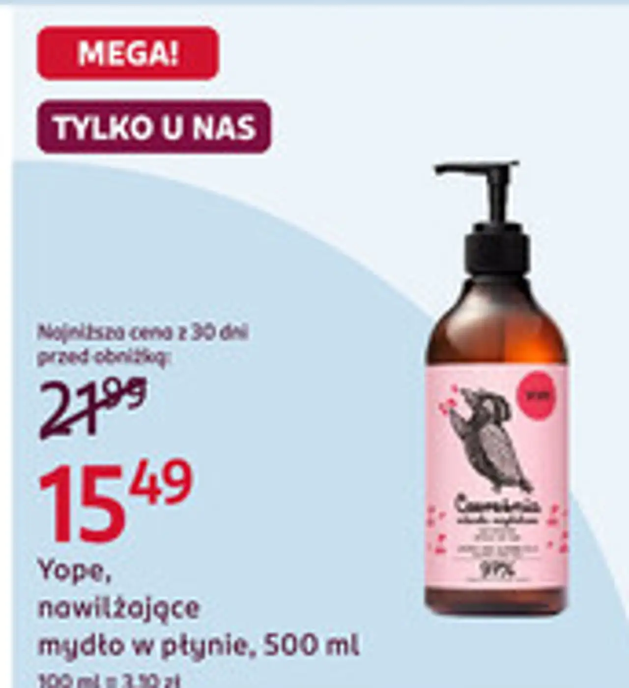 Yope, nawilżające mydło w płynie, 500 ml