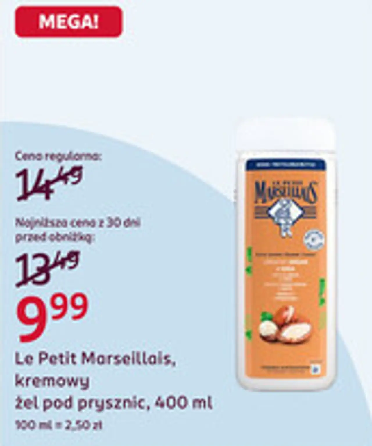 Le Petit Marseillais, kremowy żel pod prysznic, 400 ml