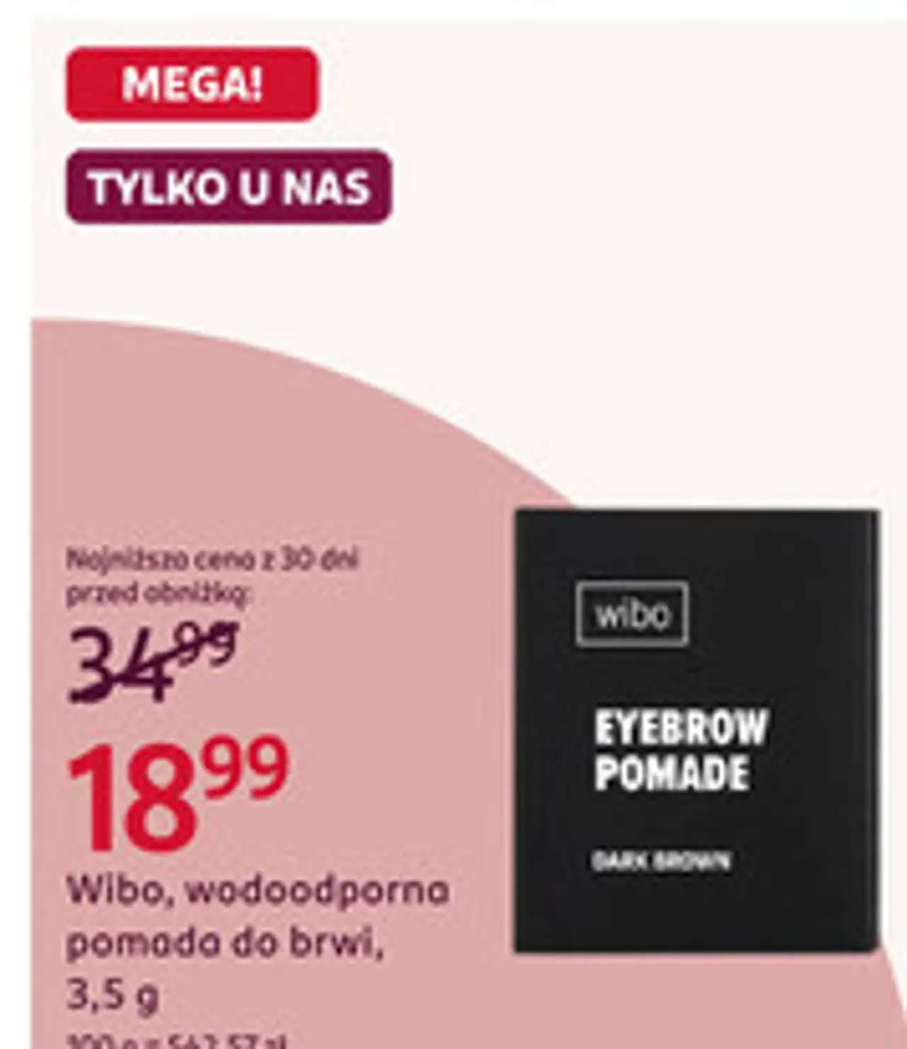Wibo, wodoodporna pomada do brwi, 3,5 g