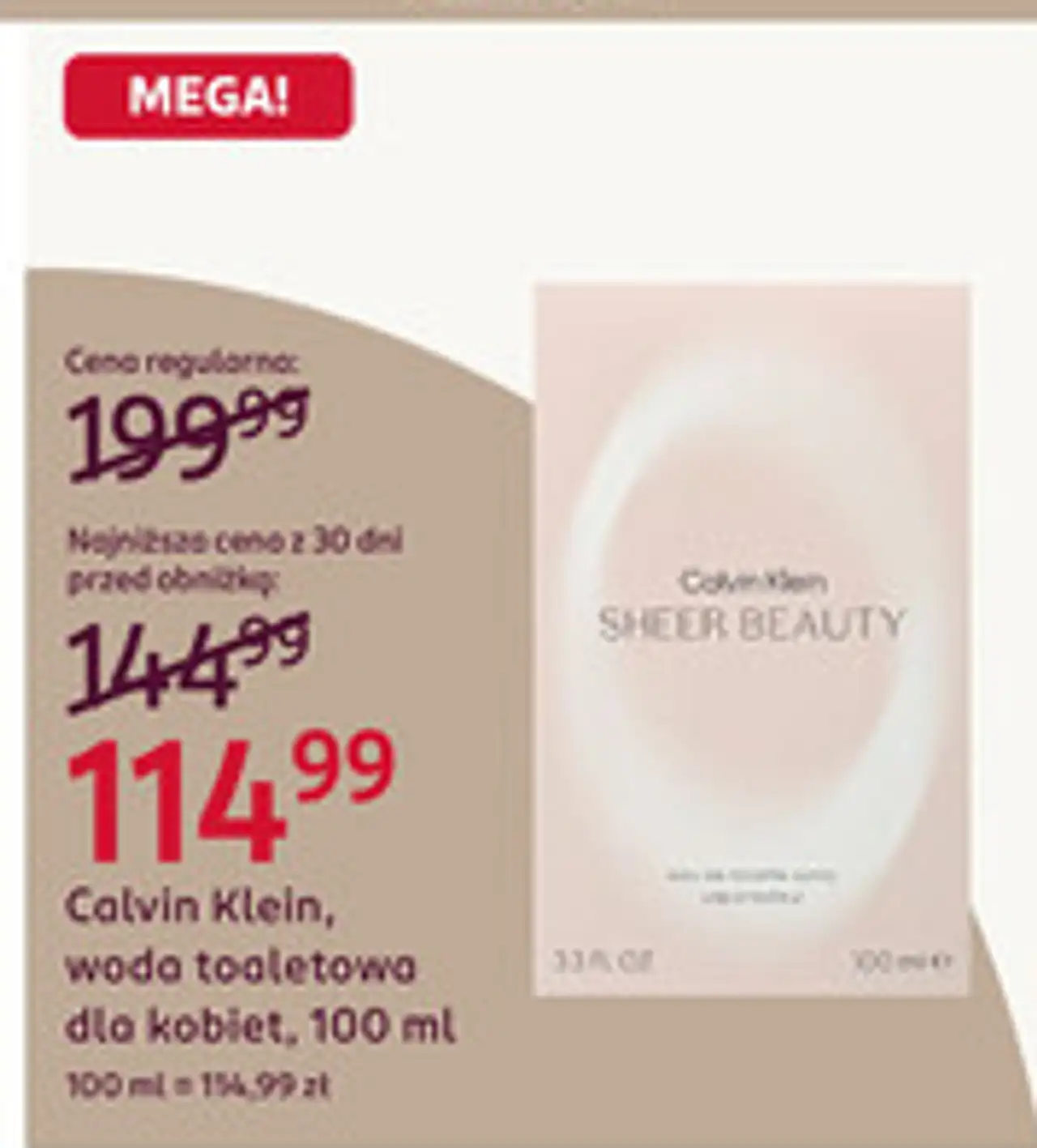 Calvin Klein, woda toaletowa dla kobiet, 100 ml