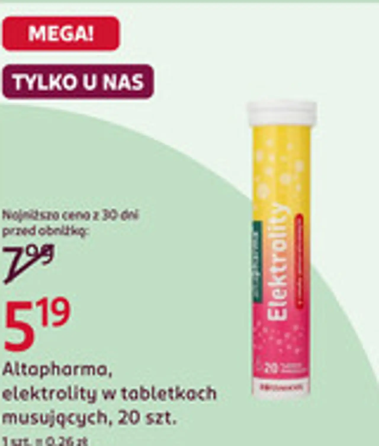 Altapharma, elektrolity w tabletkach musujących, 20 szt.