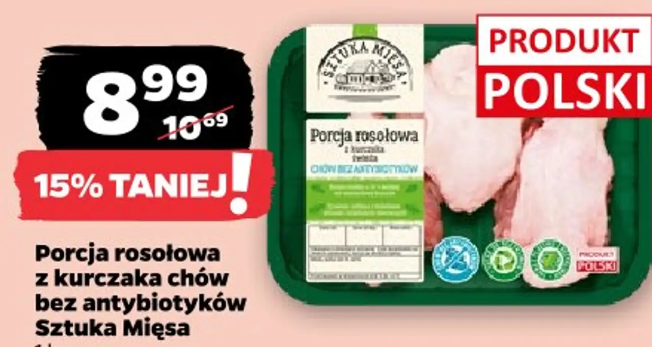 Porcja rosołowa z kurczaka chów bez antybiotyków Sztuka Mięsa