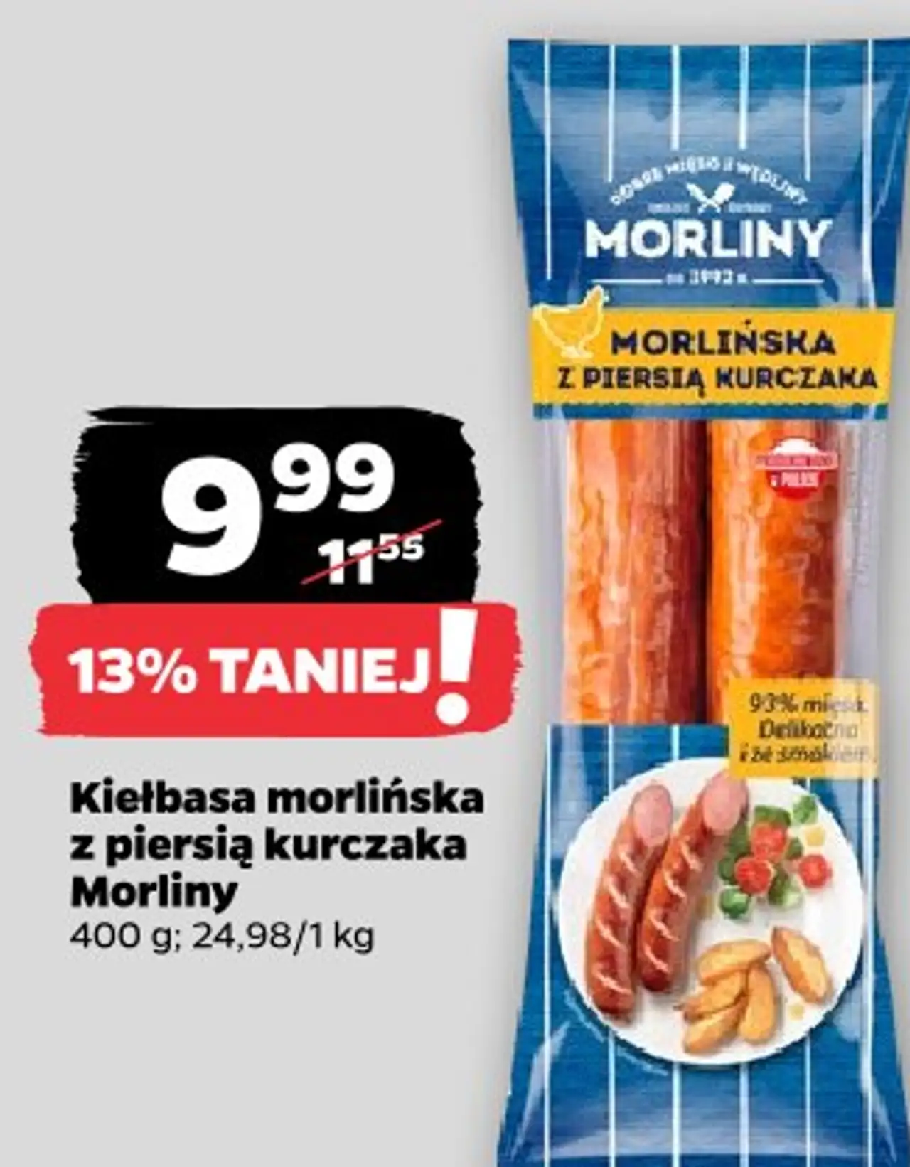 Kiełbasa morlińska z piersią kurczaka Morliny
