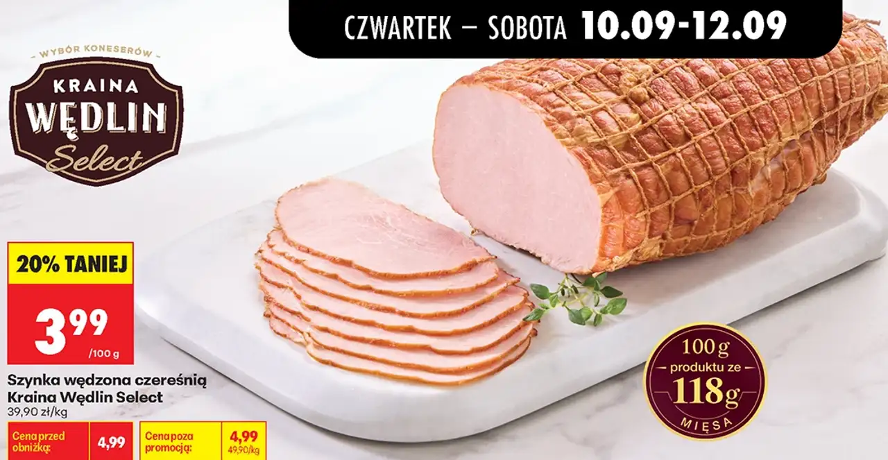 Szynka wędzona czereśnią Kraina Wędlin Select